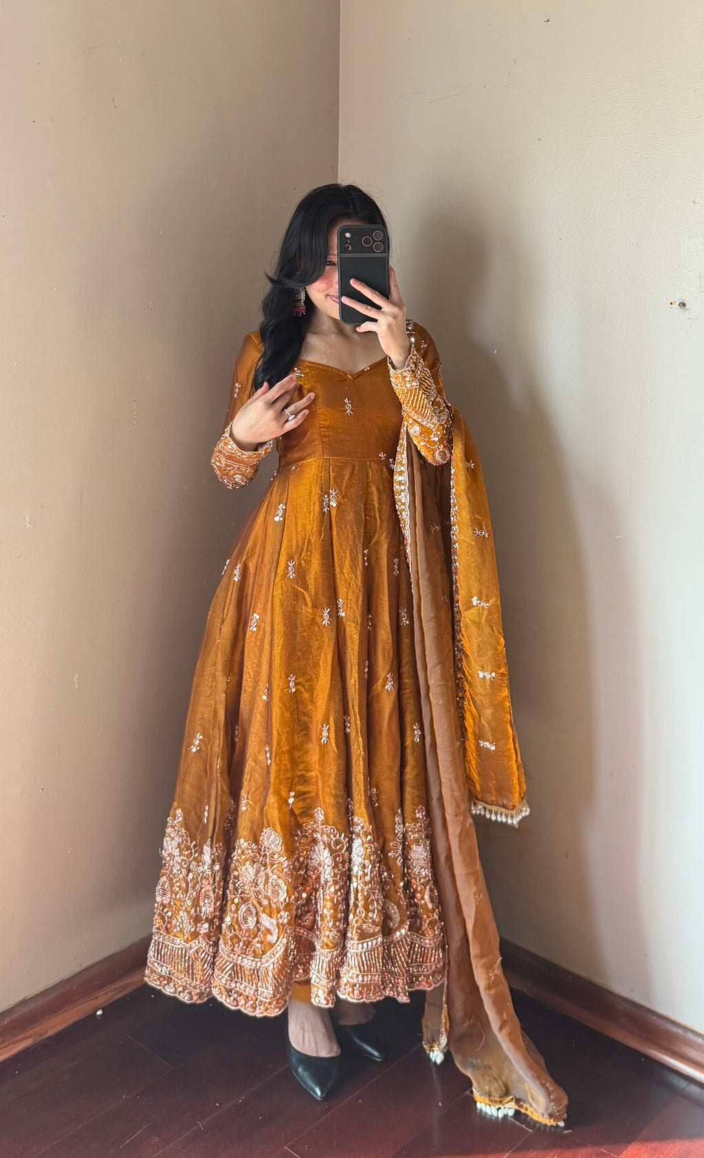 Fendy Silk Embroidered Anarkali Suit