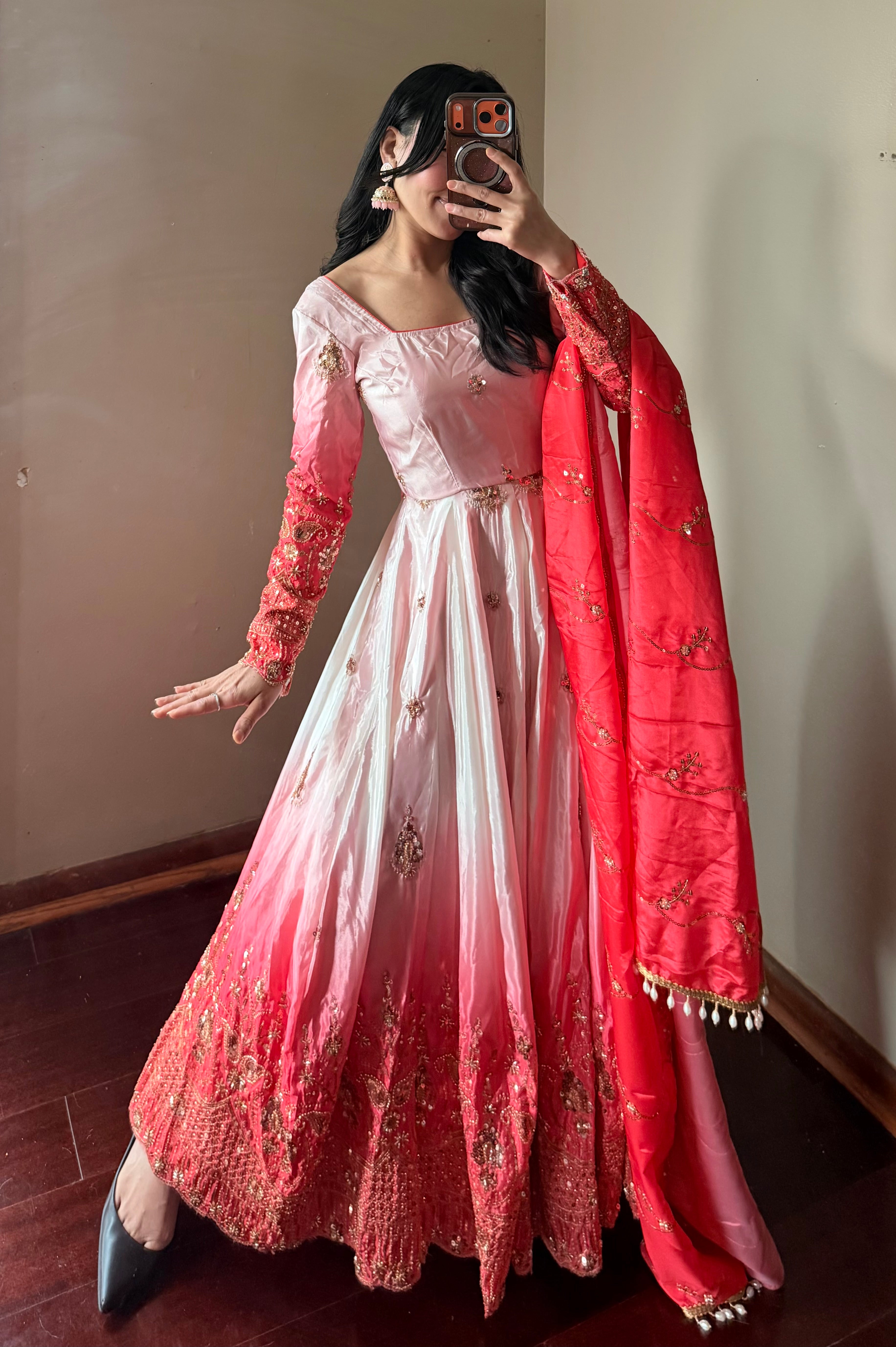 Heavy-worked Anarkali Set