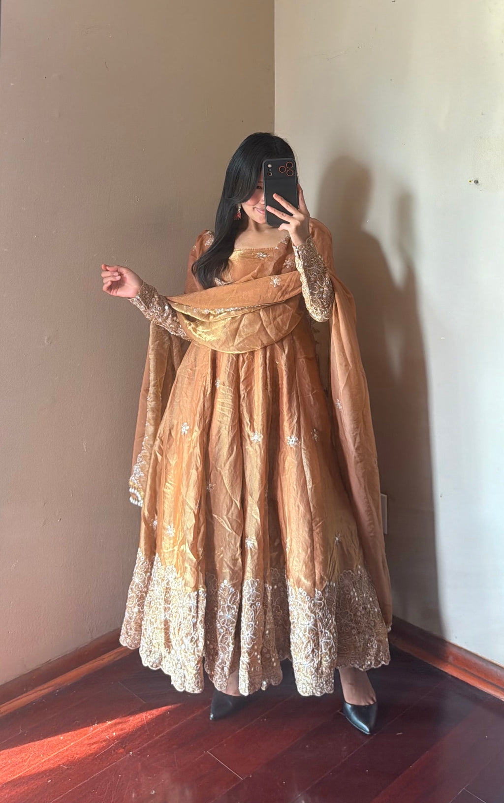 Fendi Silk Anarkali set