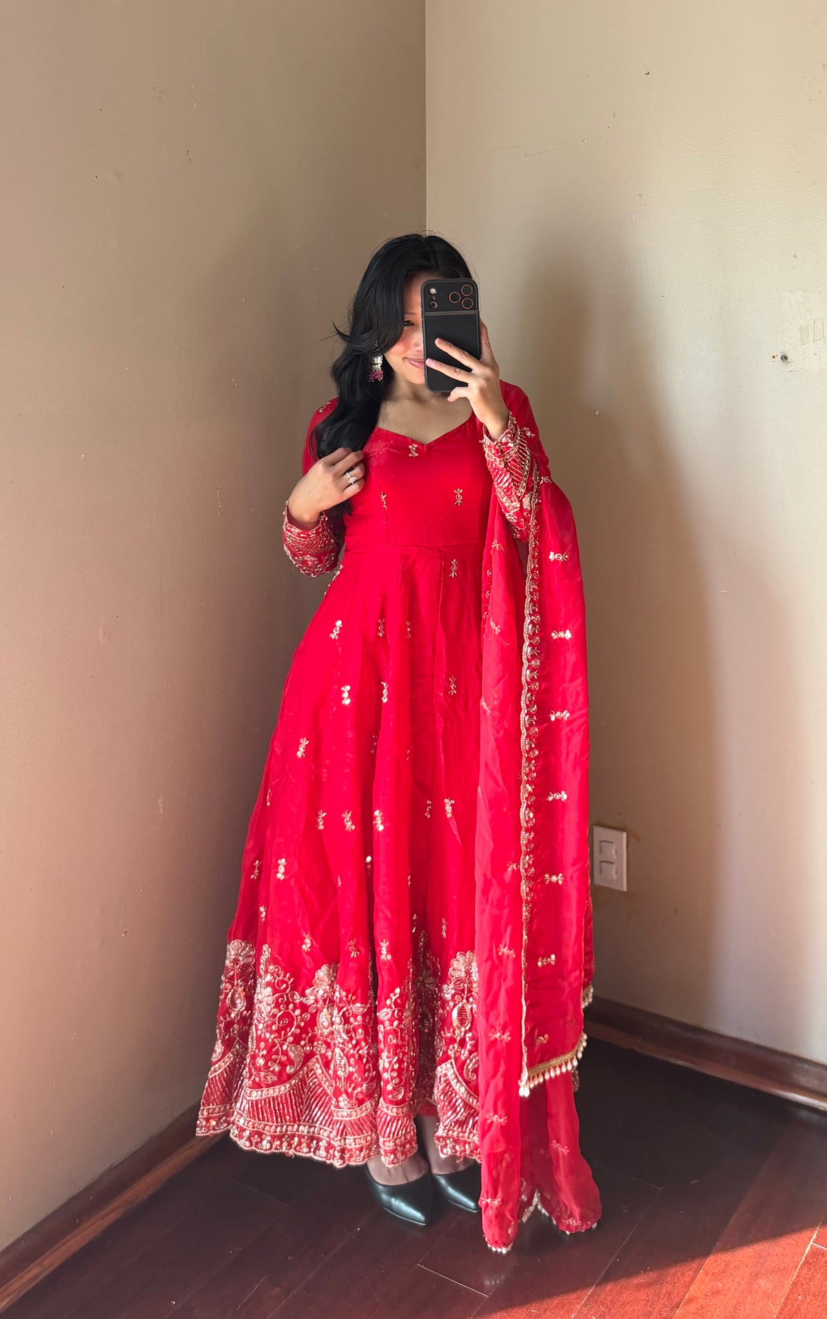 Fendy Silk Embroidered Anarkali Set