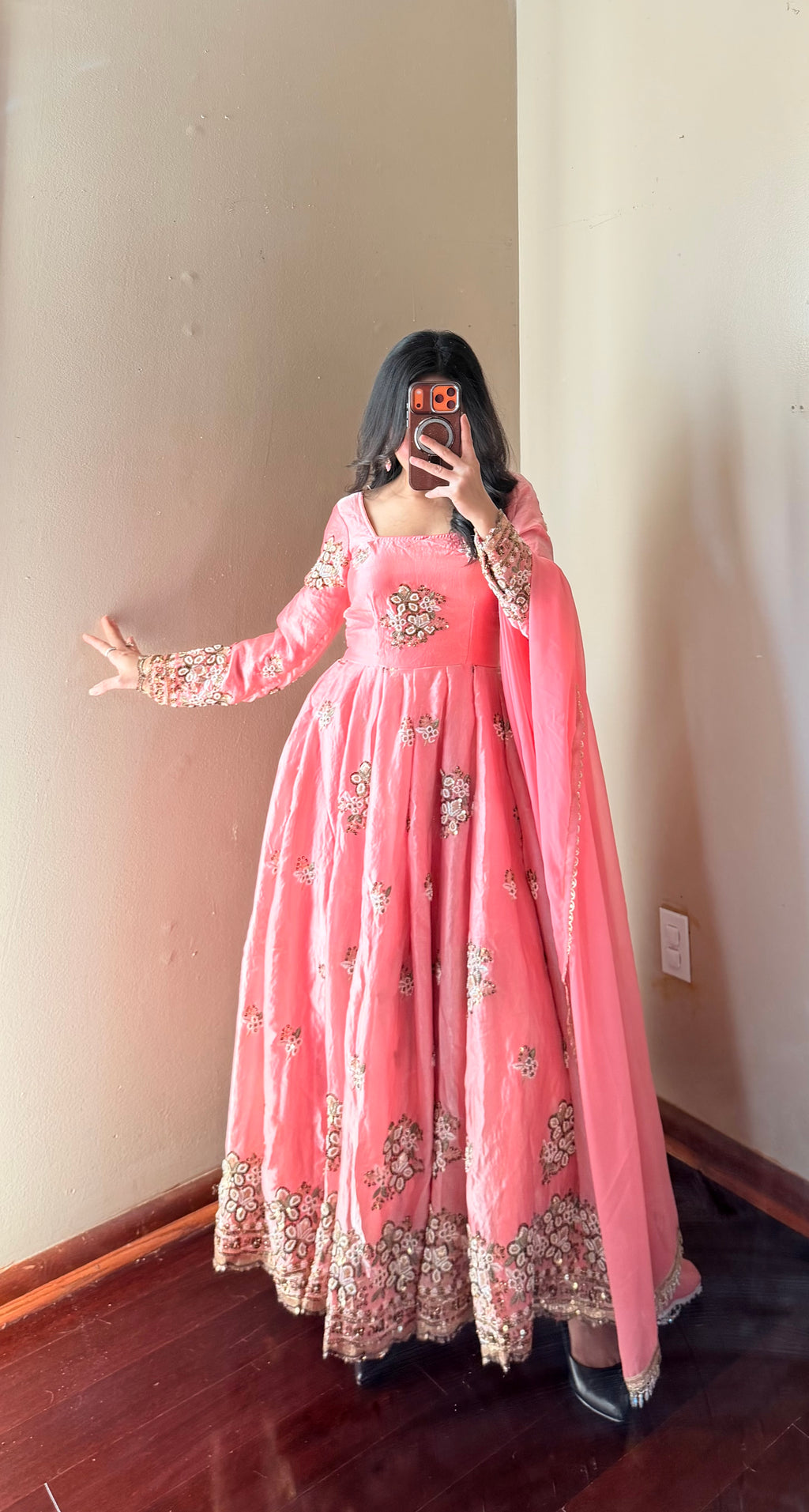 Heavy-worked Anarkali Set