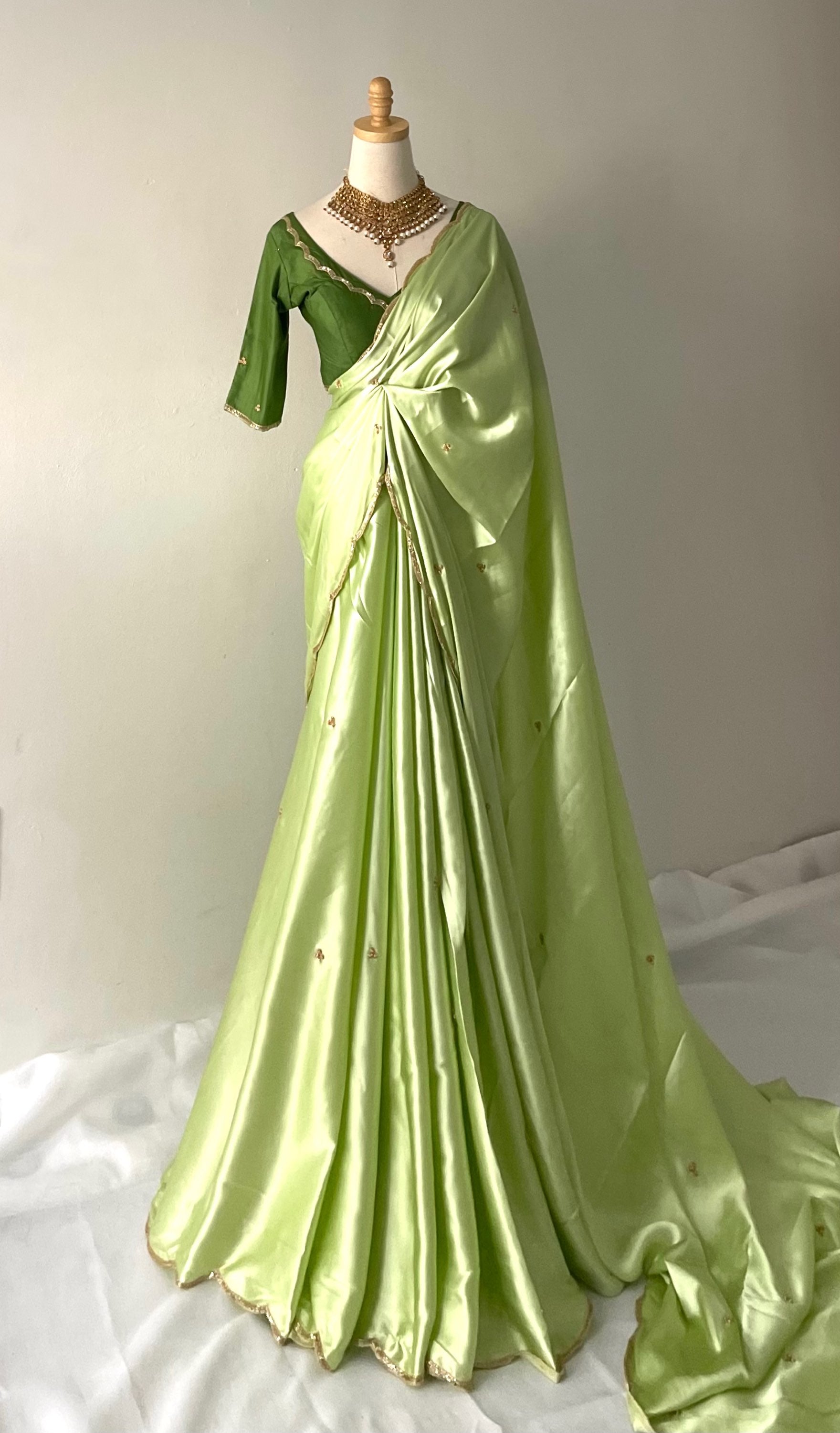 The Handwork Satin Saree Set image 7