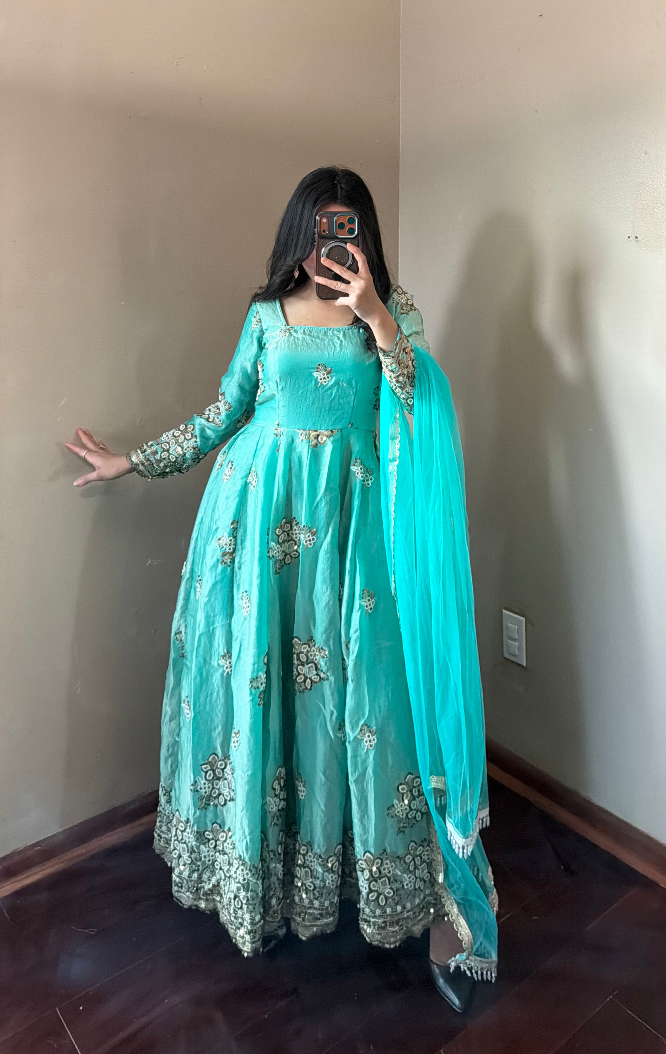 Heavy-worked Anarkali Set