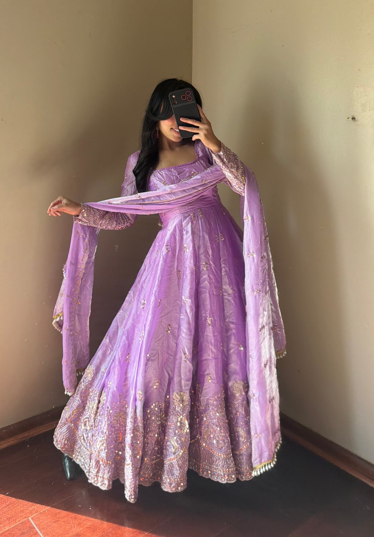 Fendy Silk embroidered Anarkali suit