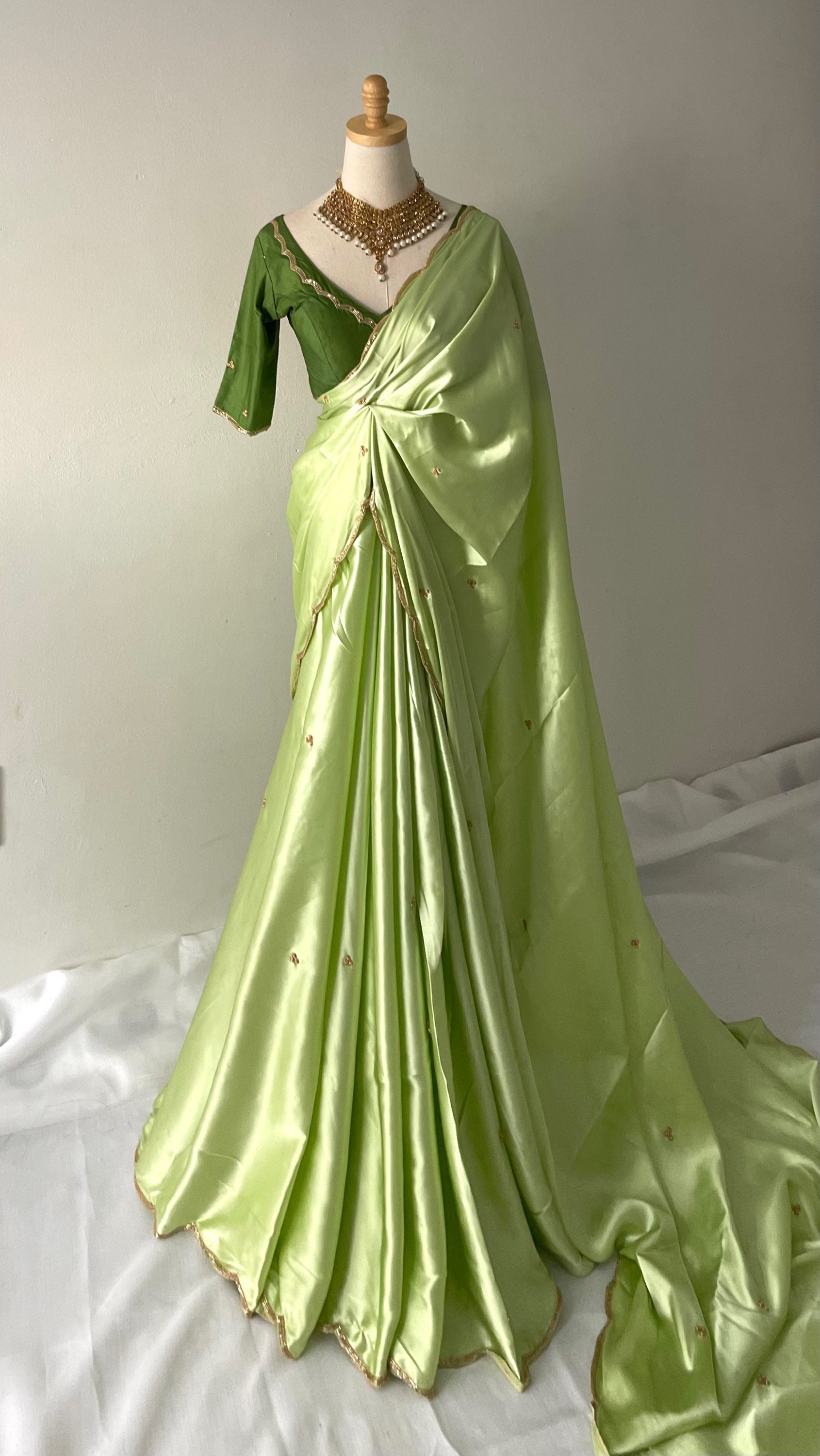 The Handwork Satin Saree Set image 1