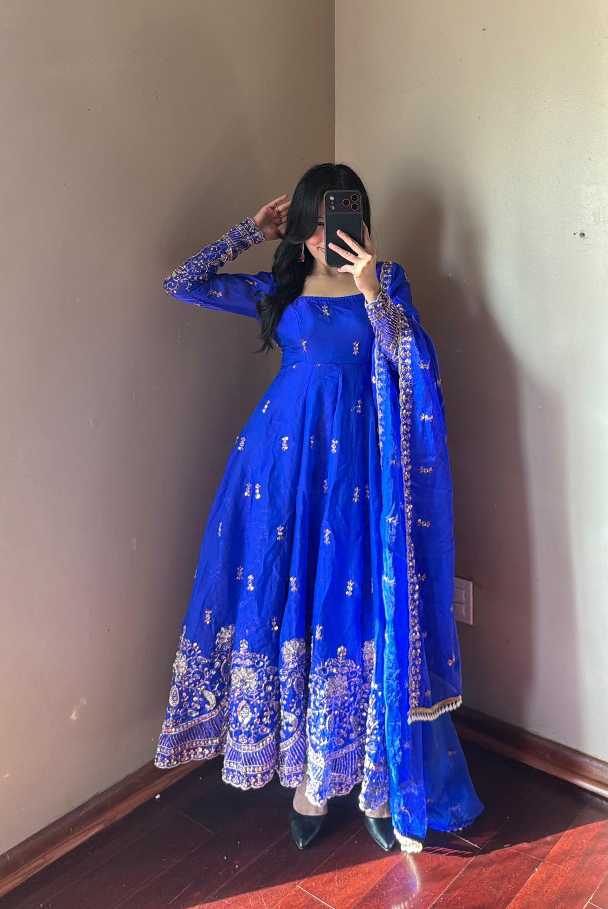 Fendy Silk Embroidered Anarkali Suit