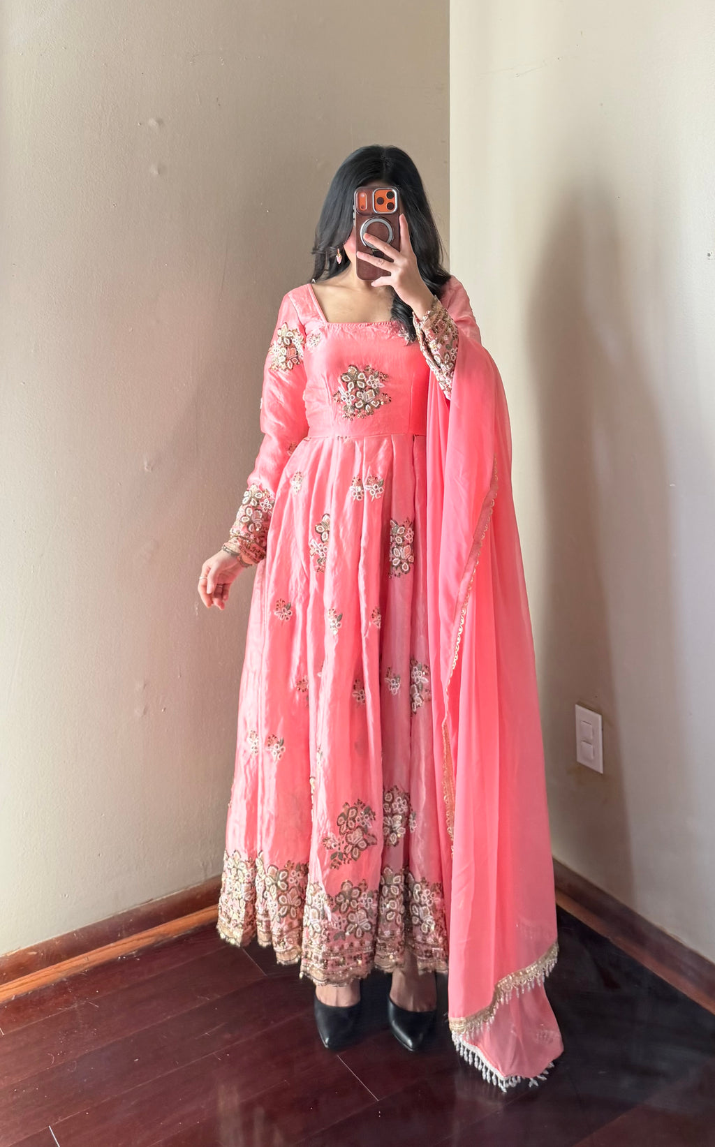 Heavy-worked Anarkali Set