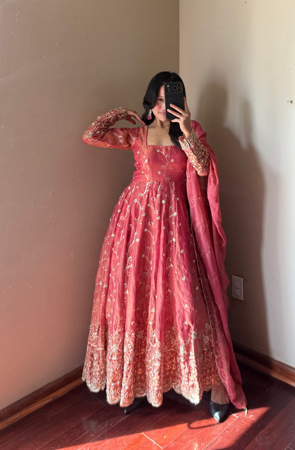 Heavy-worked Anarkali Set