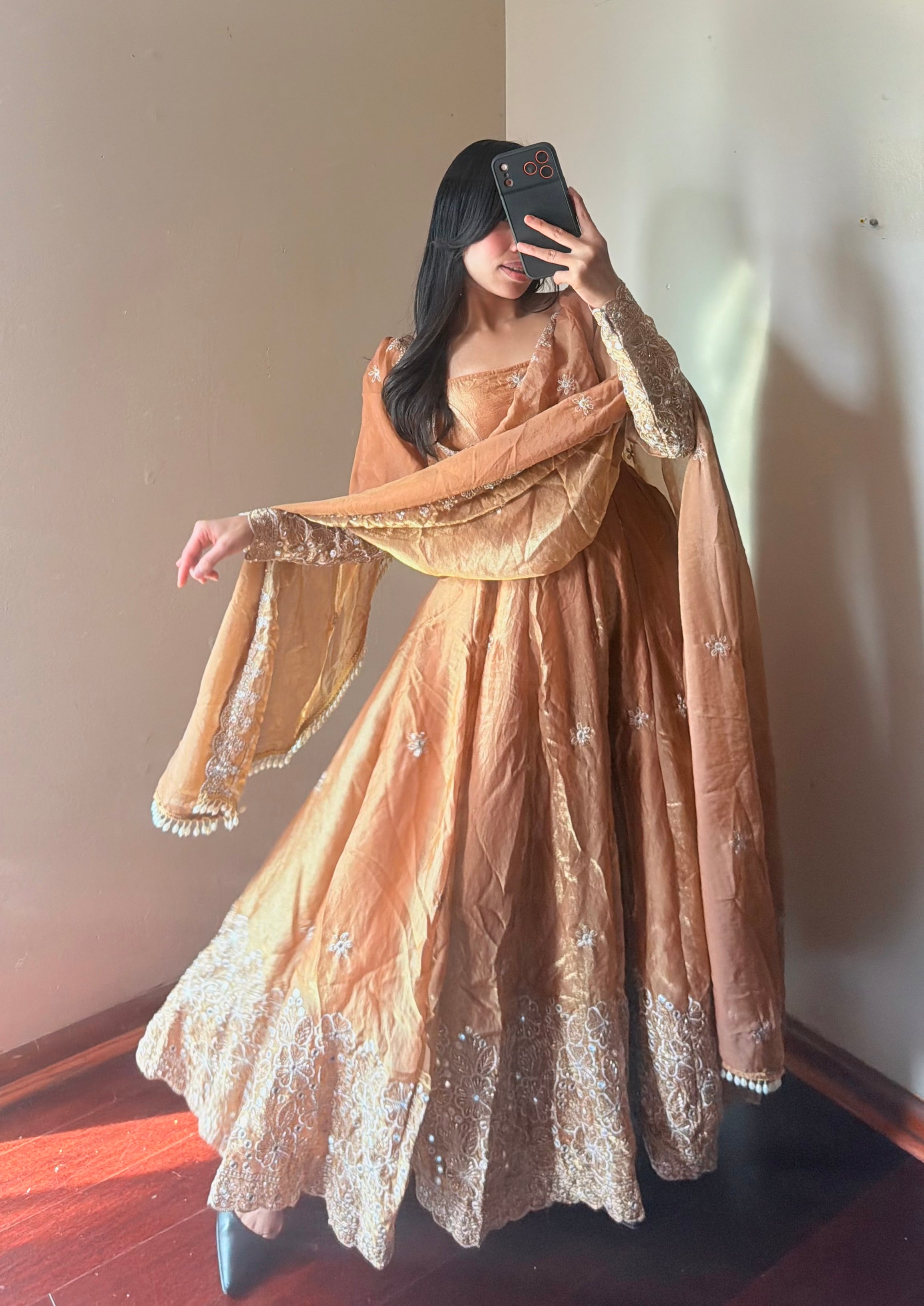 Fendi Silk Anarkali set