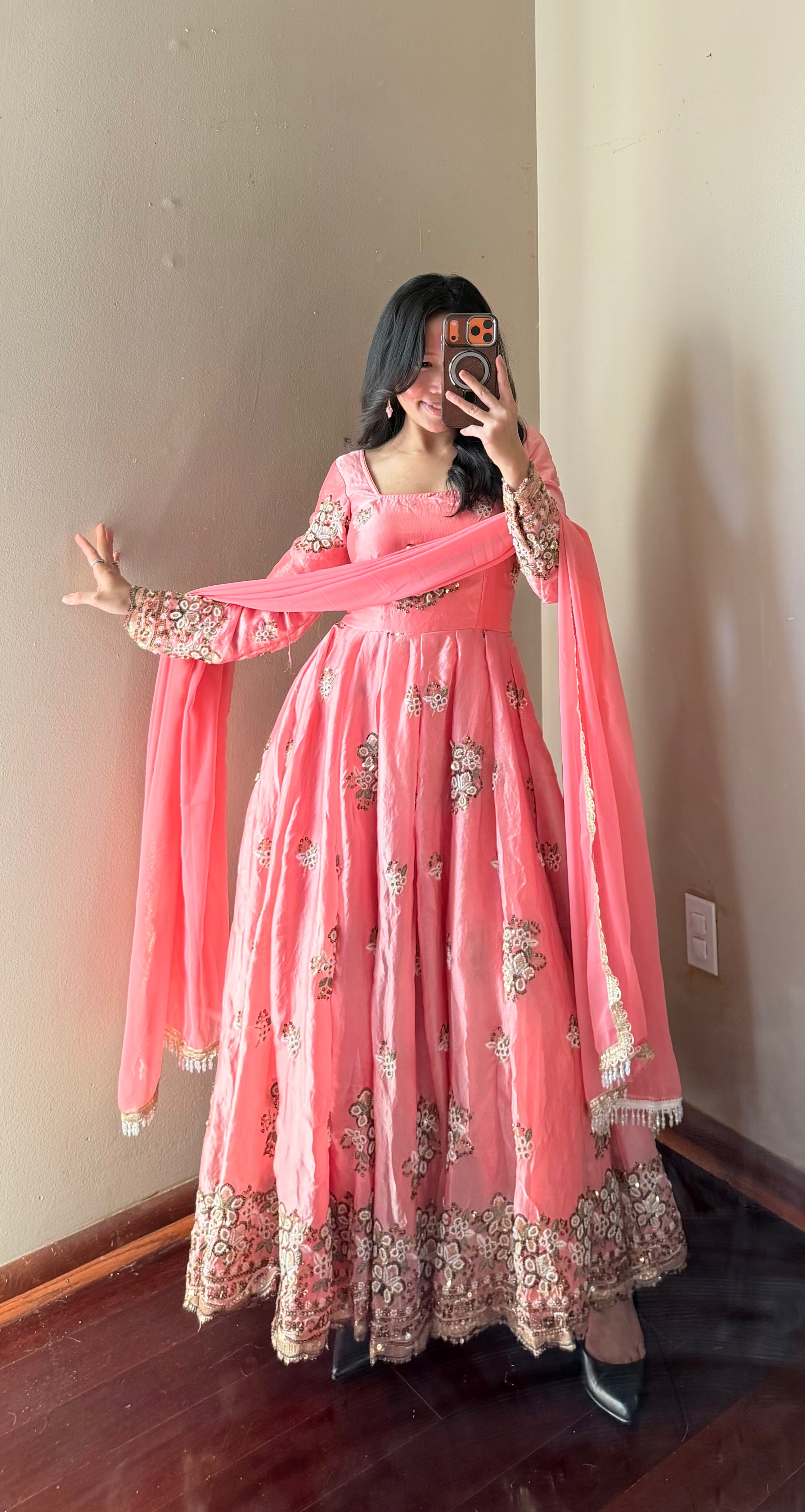 Heavy-worked Anarkali Set