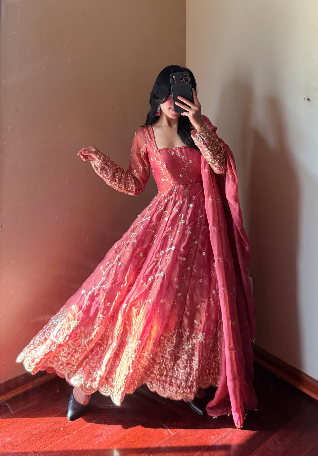Heavy-worked Anarkali Set
