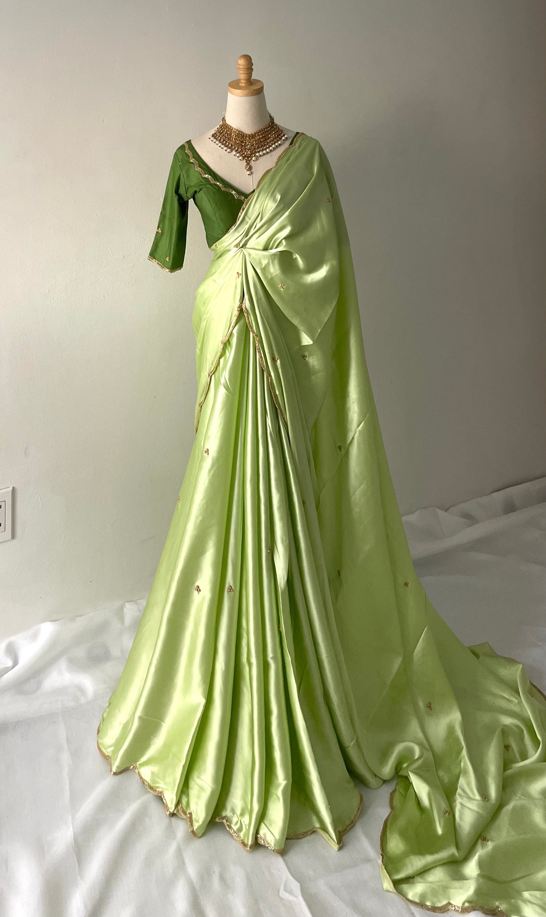 The Handwork Satin Saree Set image 4