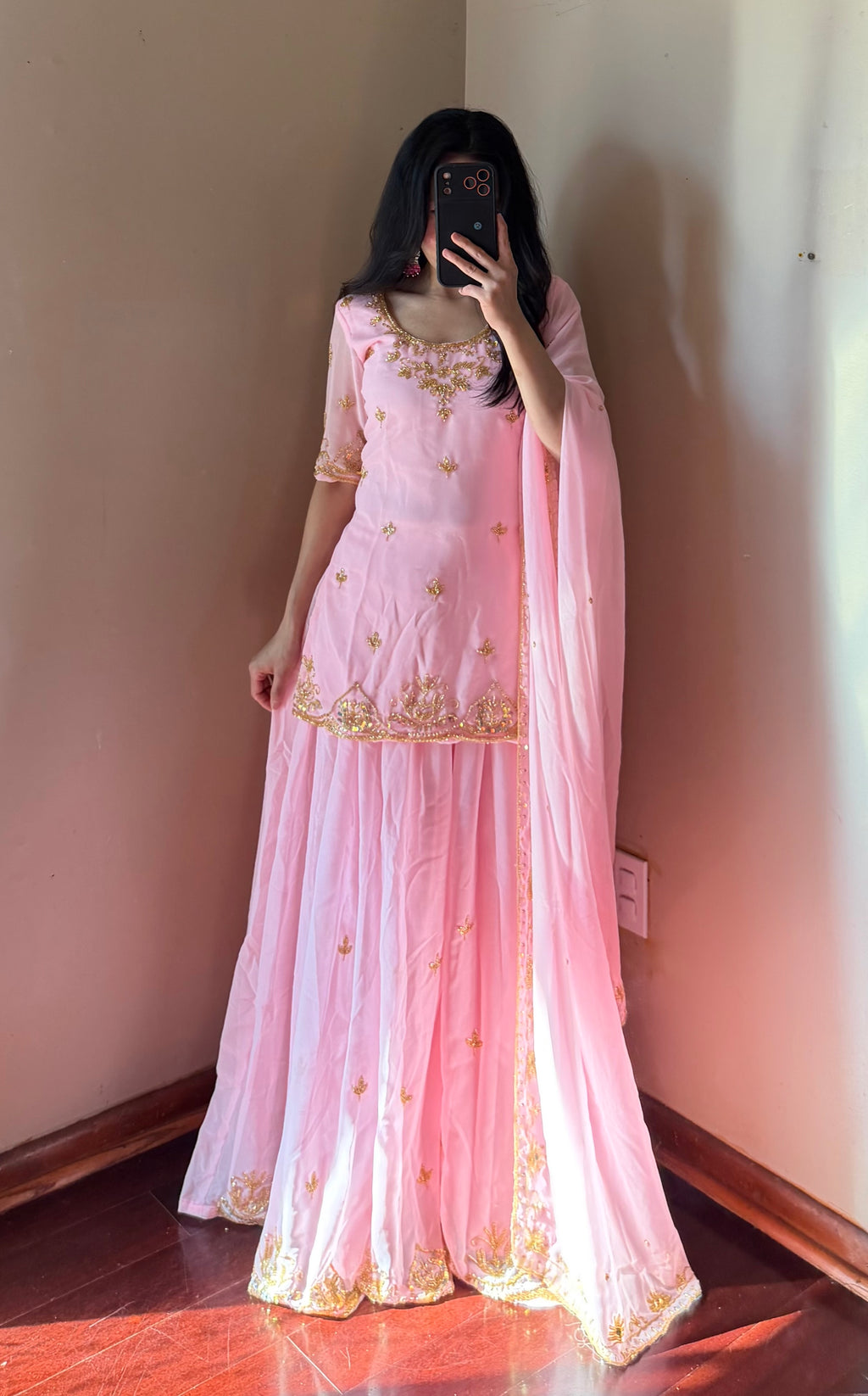 Heavy-Worked Sarara kurta Set