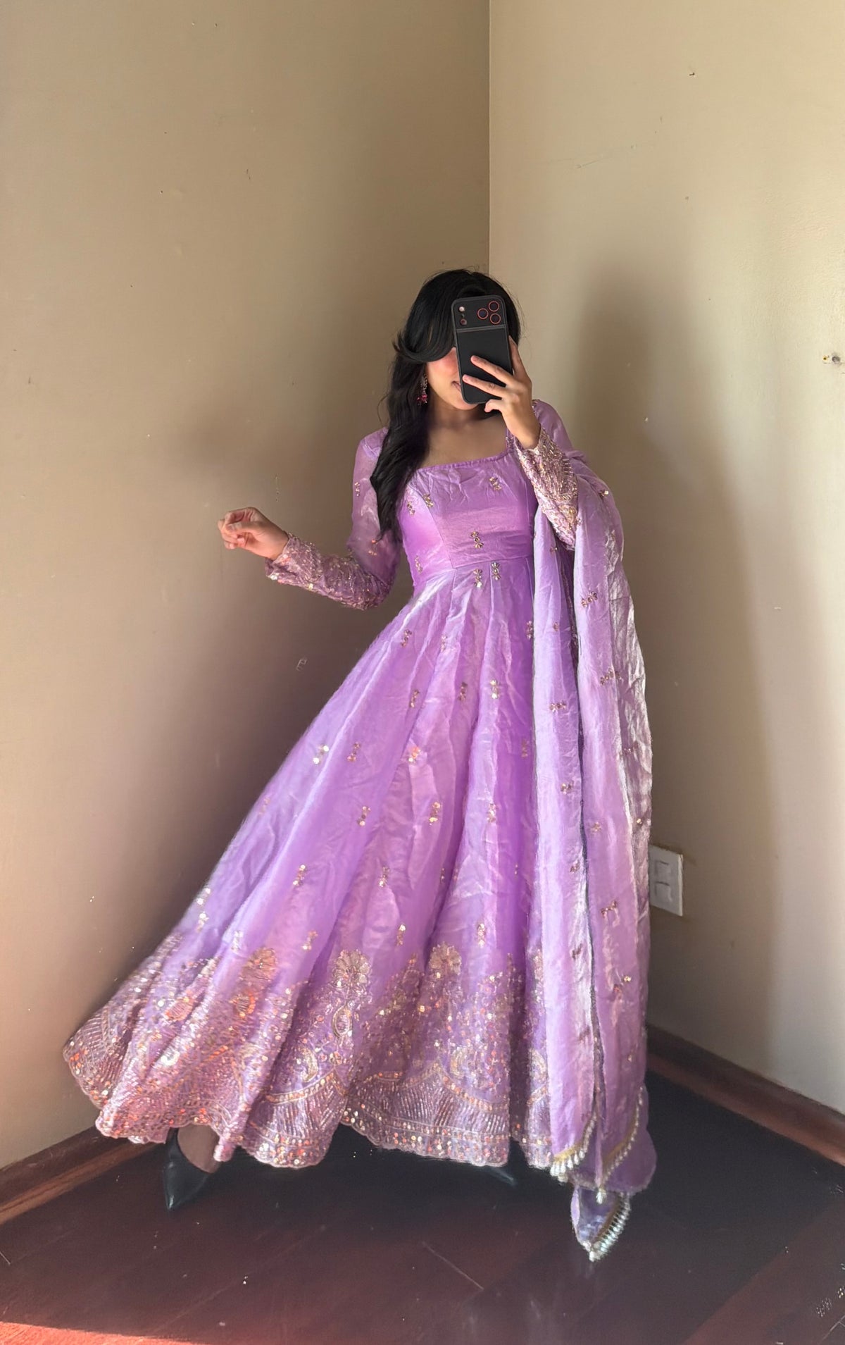 Fendy Silk embroidered Anarkali suit