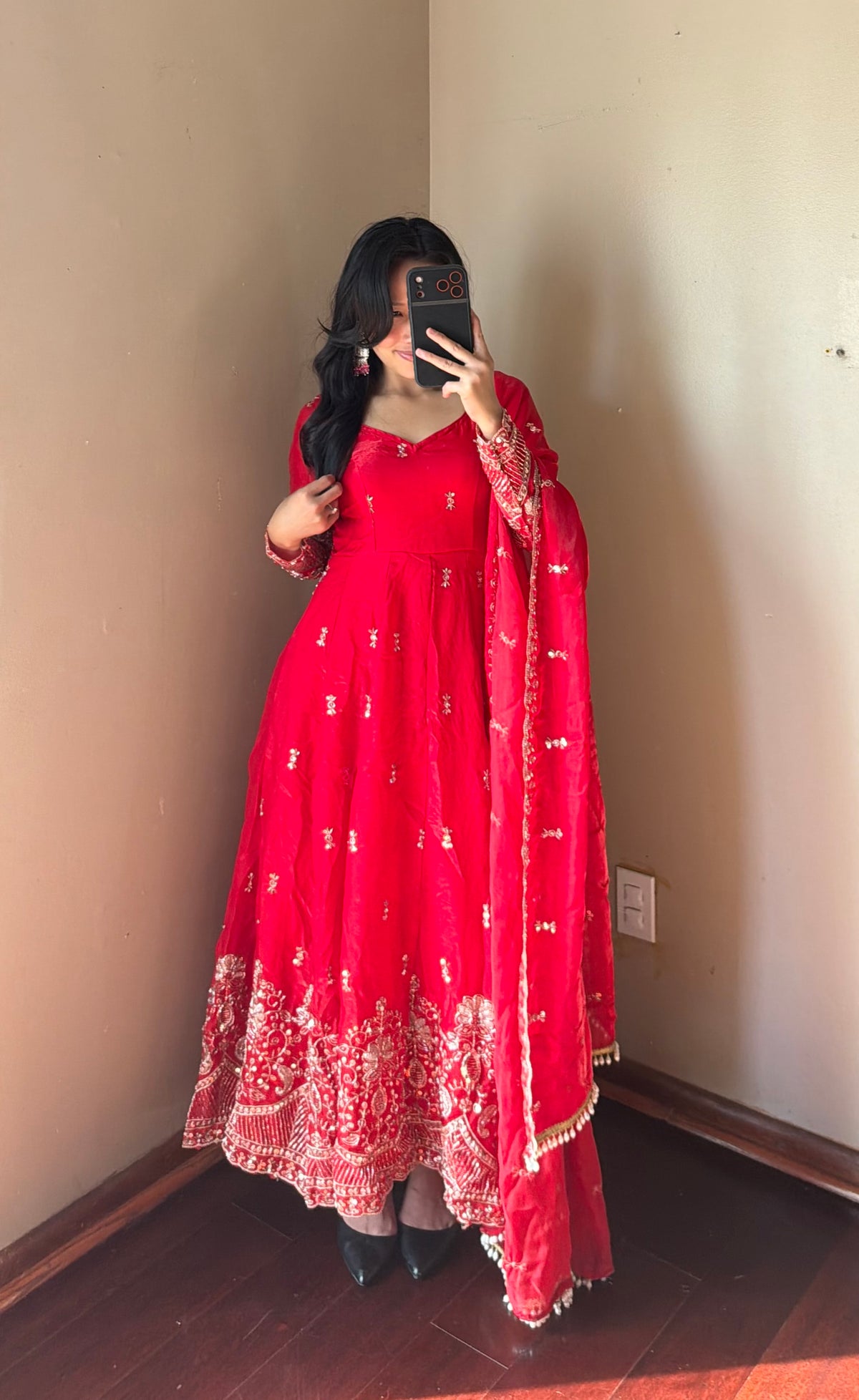 Fendy Silk Embroidered Anarkali Set