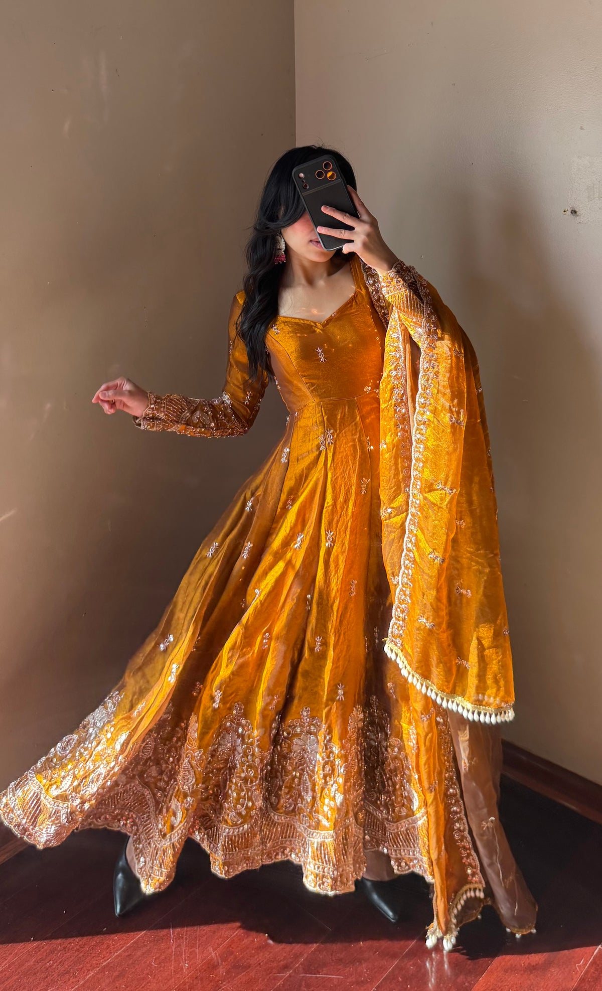 Fendy Silk Embroidered Anarkali Suit