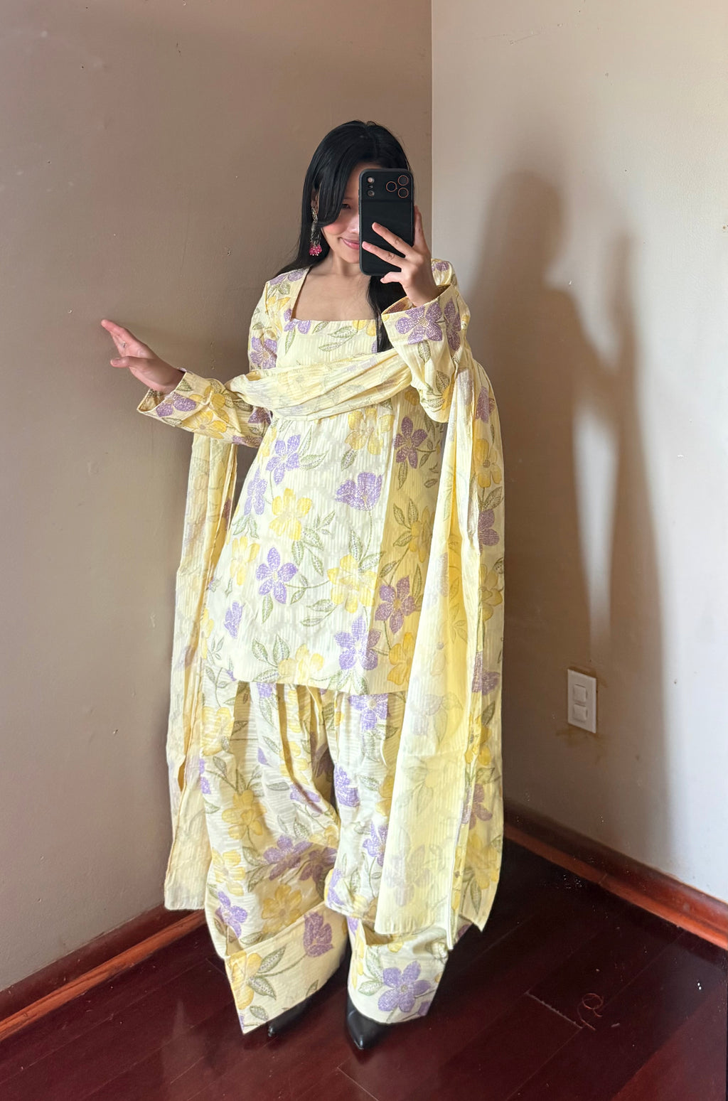 YELLOW COTTON FARSHI SALWAR SET