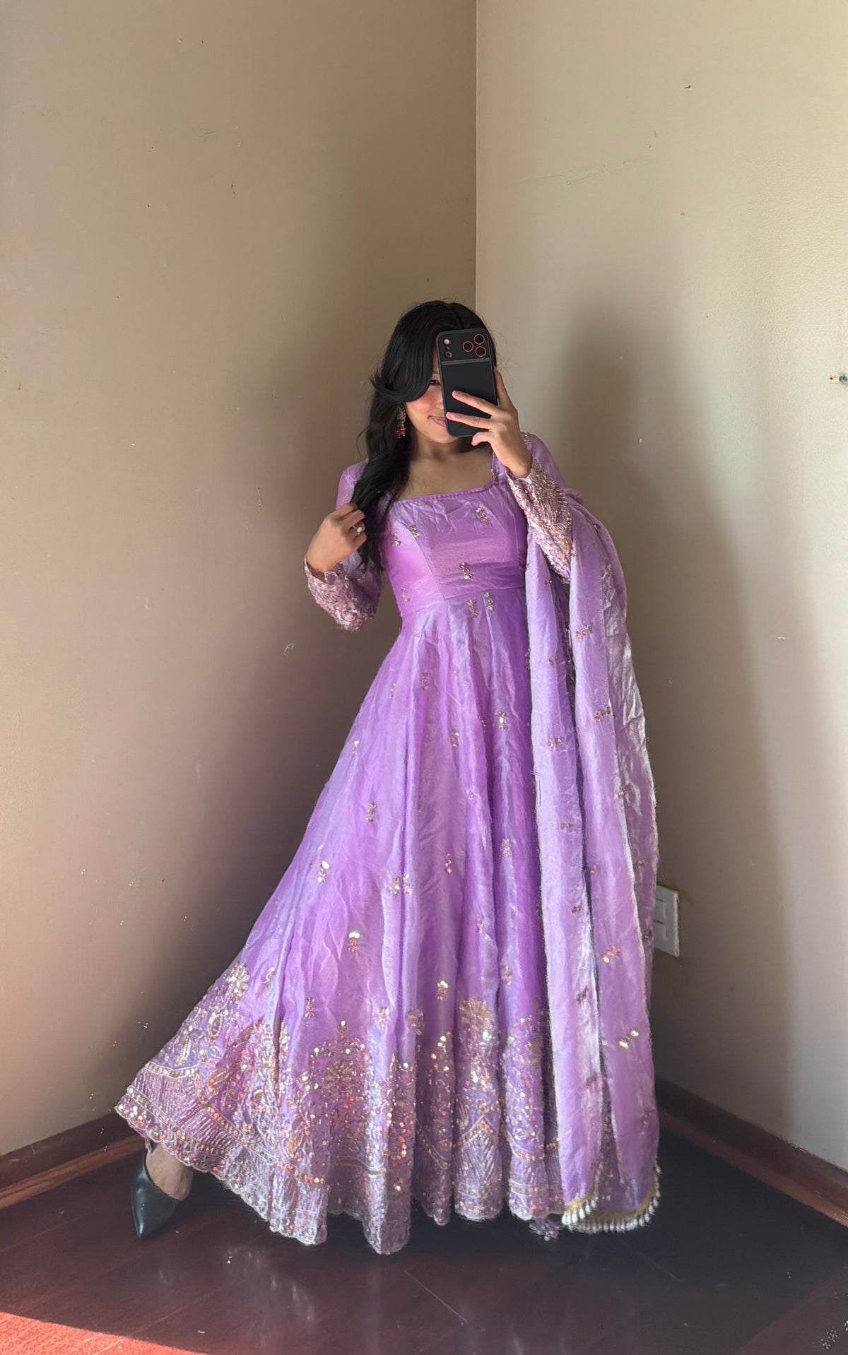 Fendy Silk embroidered Anarkali suit