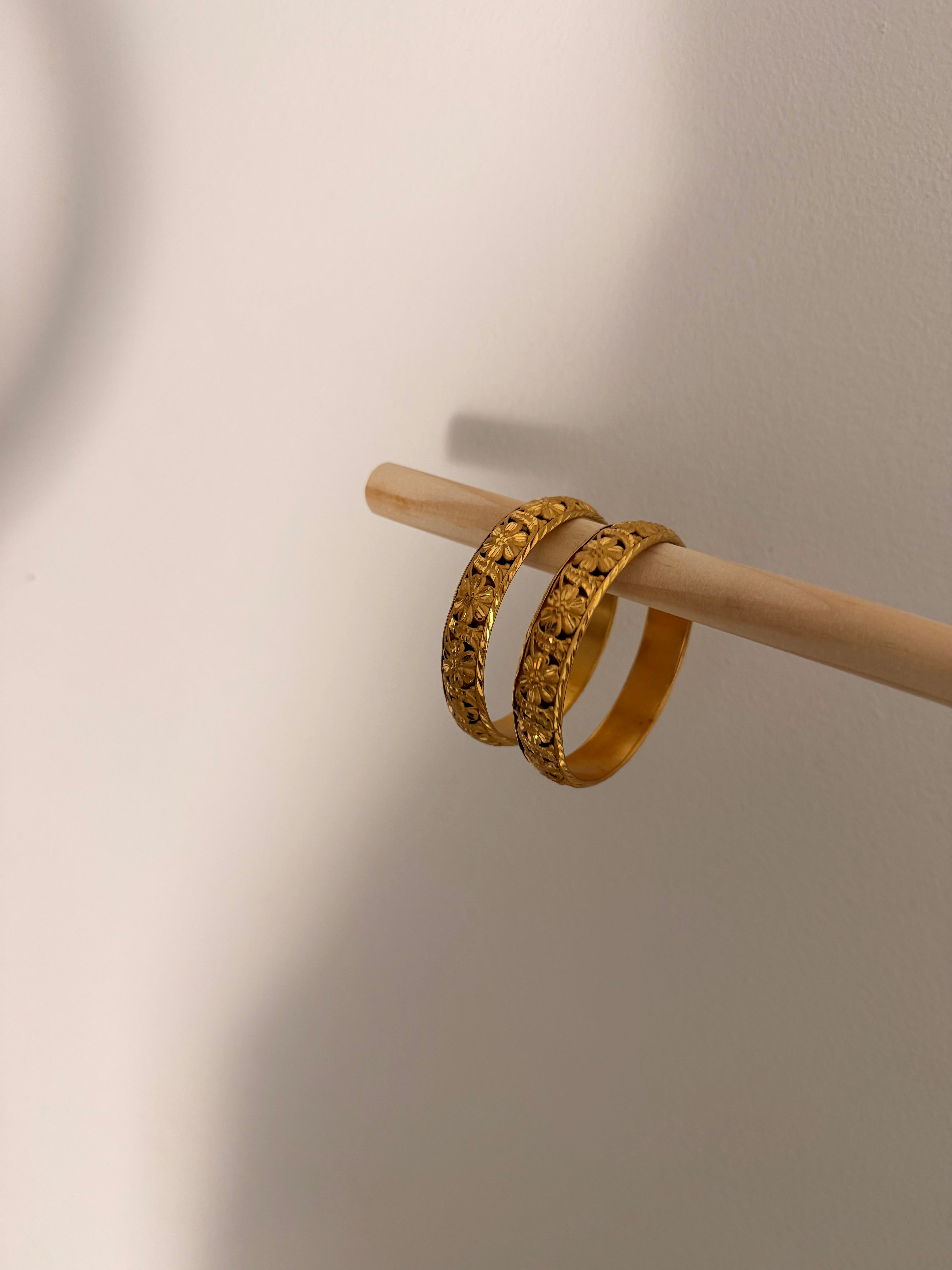 Floral Golden Bangle