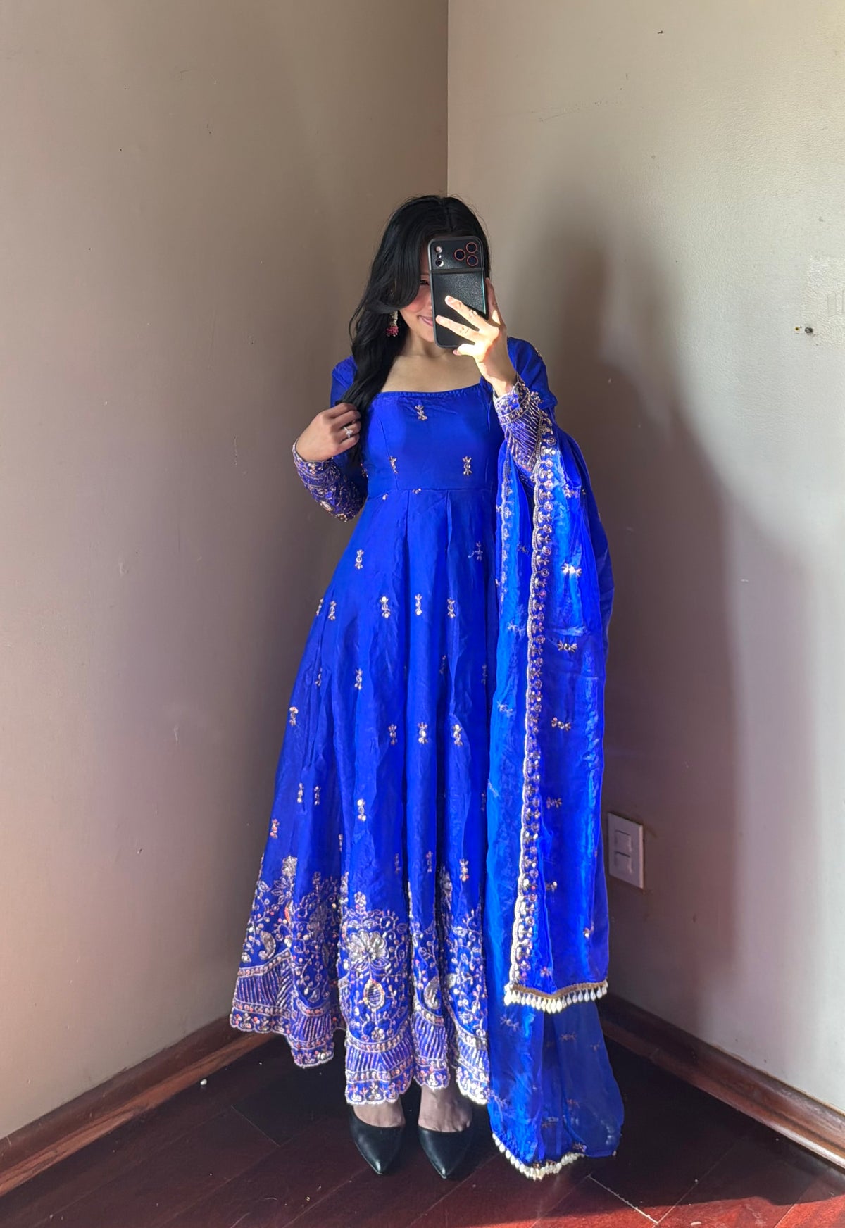 Fendy Silk Embroidered Anarkali Suit