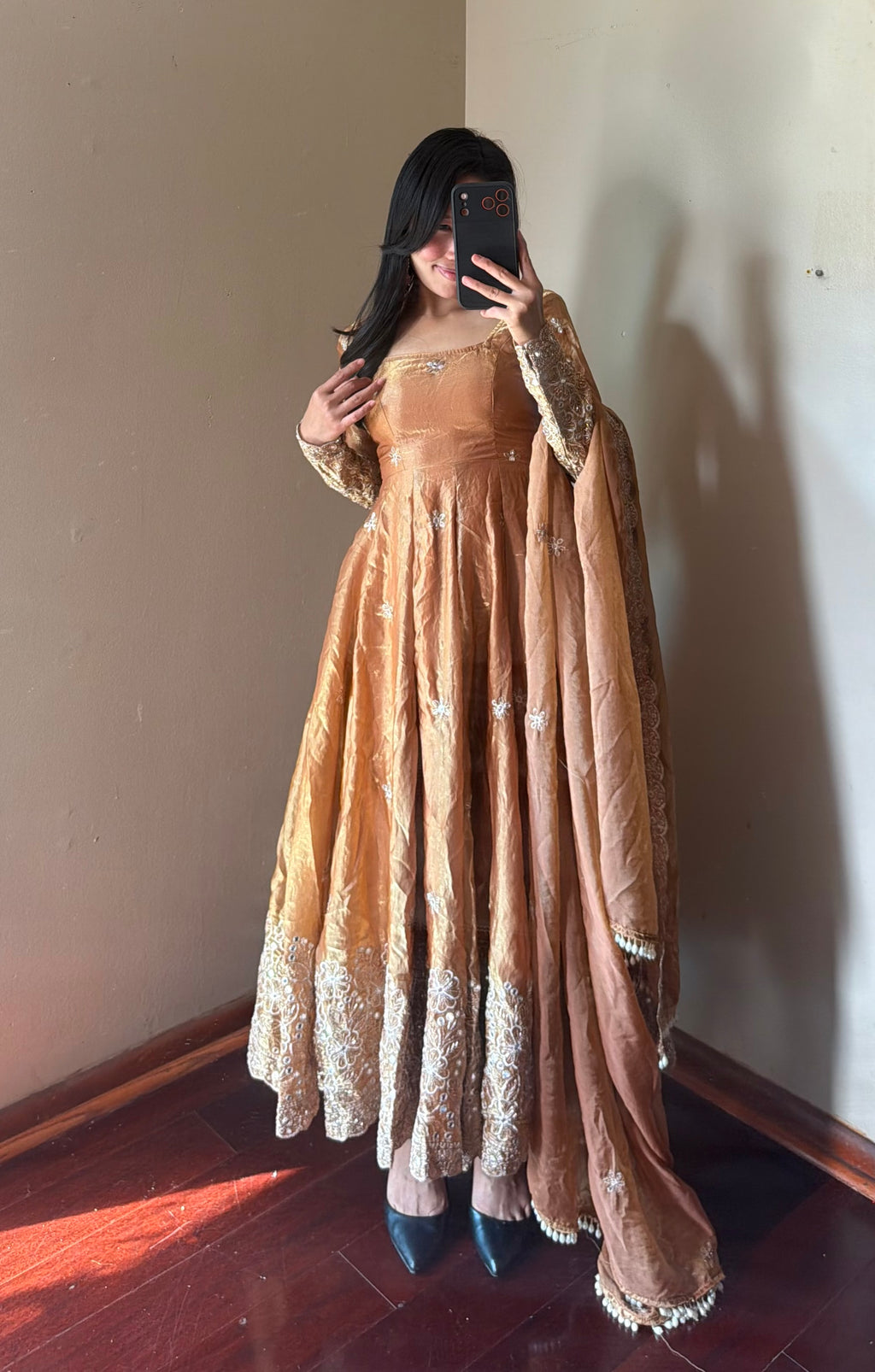 Fendi Silk Anarkali set
