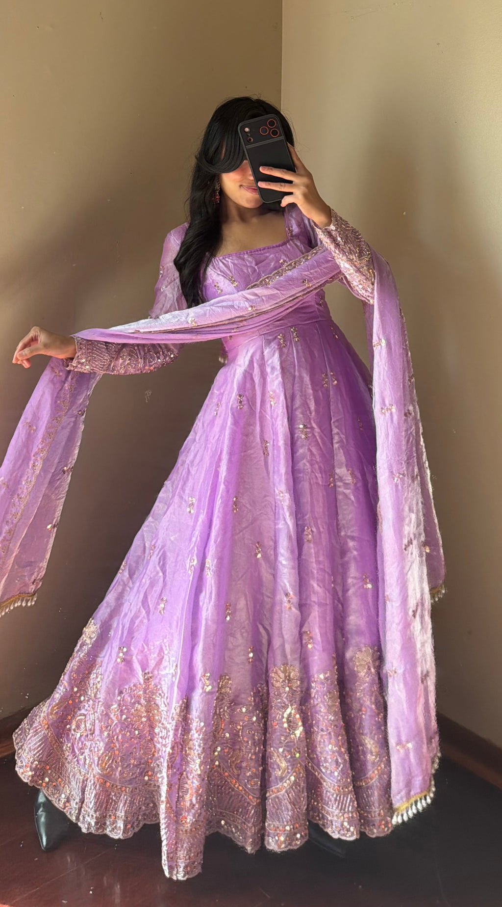 Fendy Silk embroidered Anarkali suit
