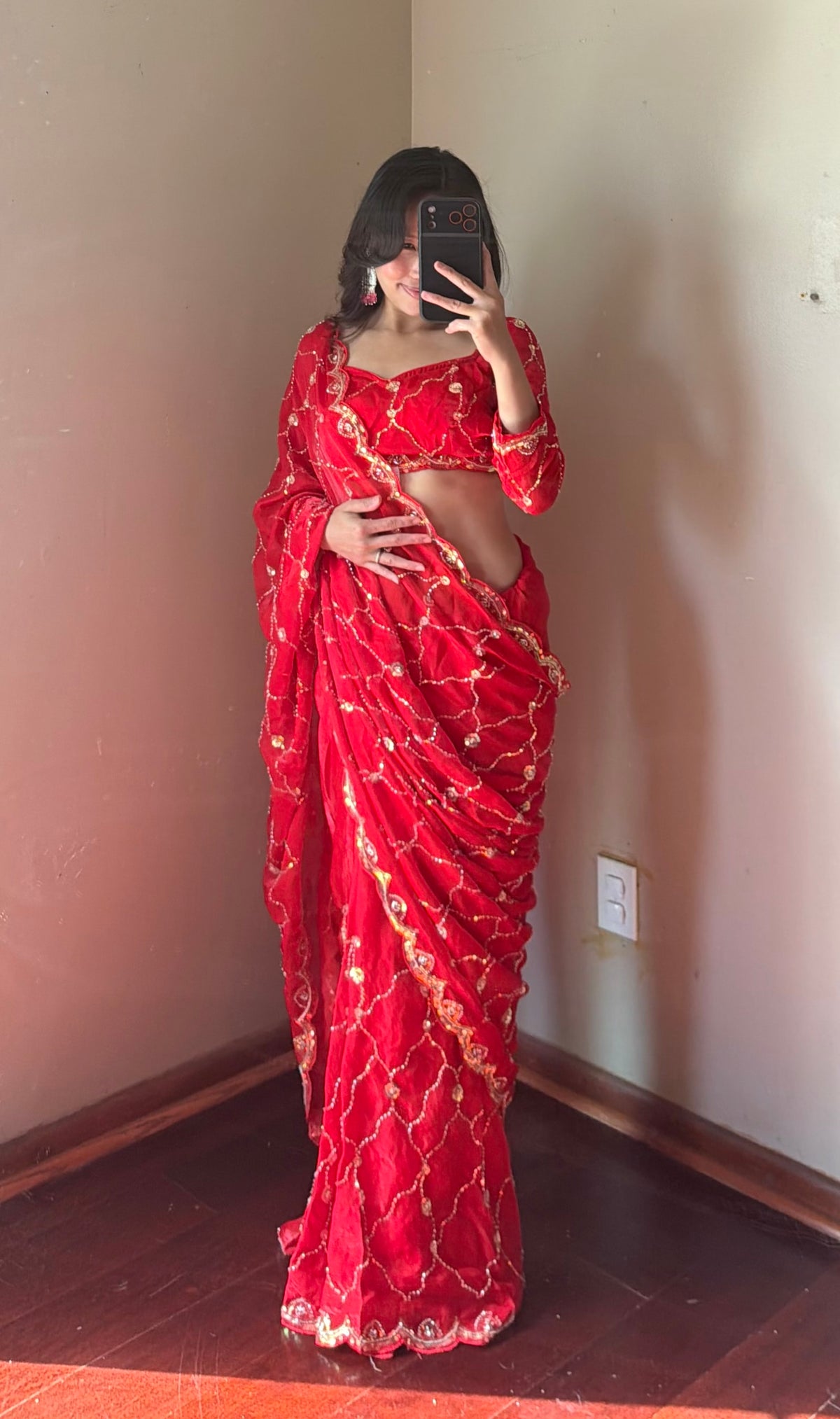 Ready To Wear embroidery saree Set
