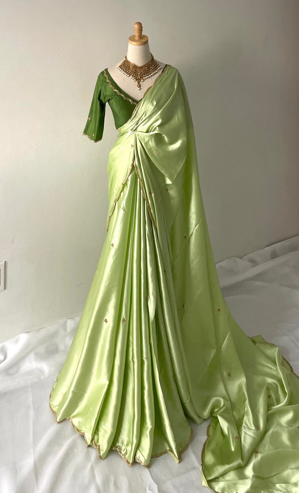 The Handwork Satin Saree Set image 5