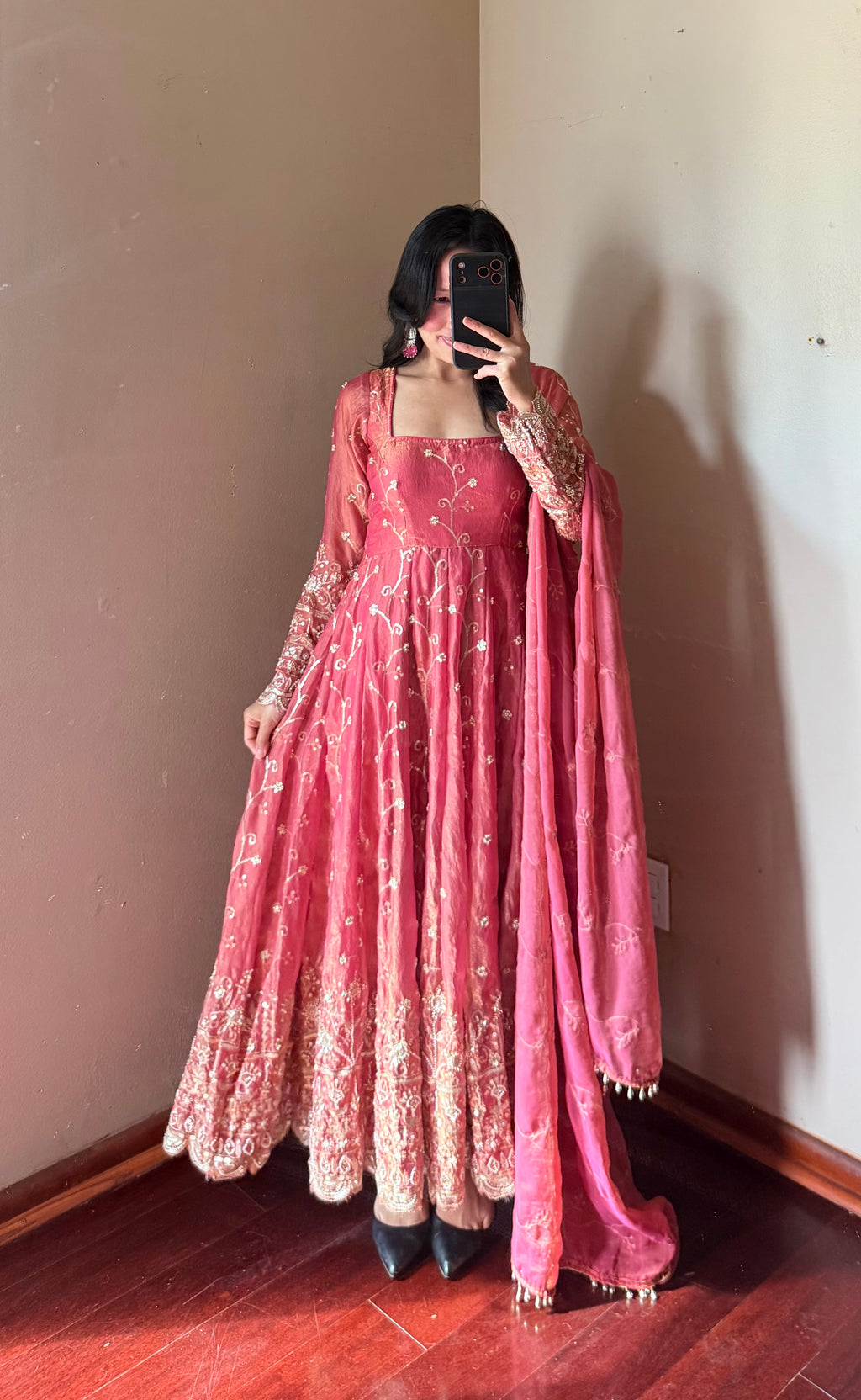 Heavy-worked Anarkali Set