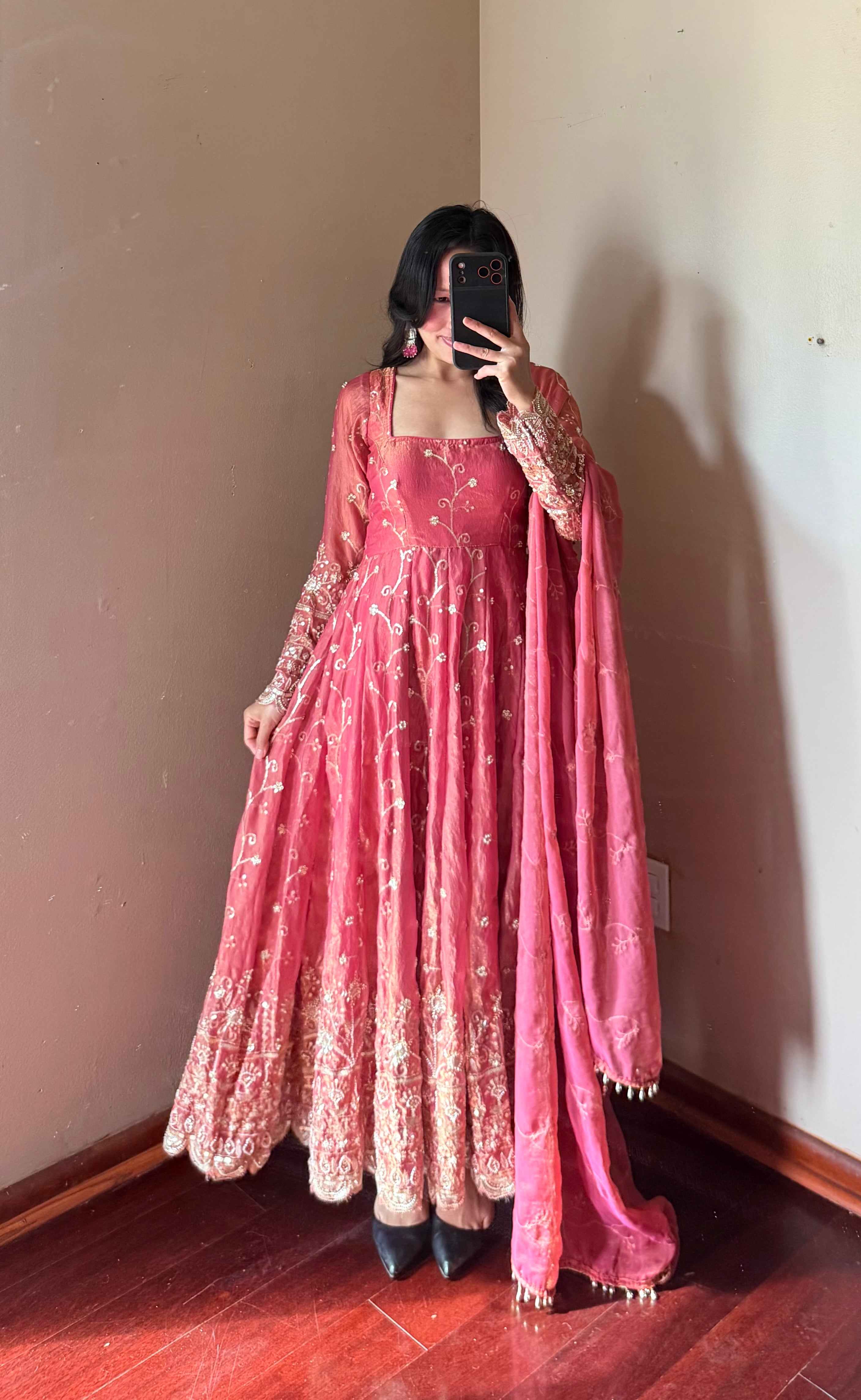 Heavy-worked Anarkali Set