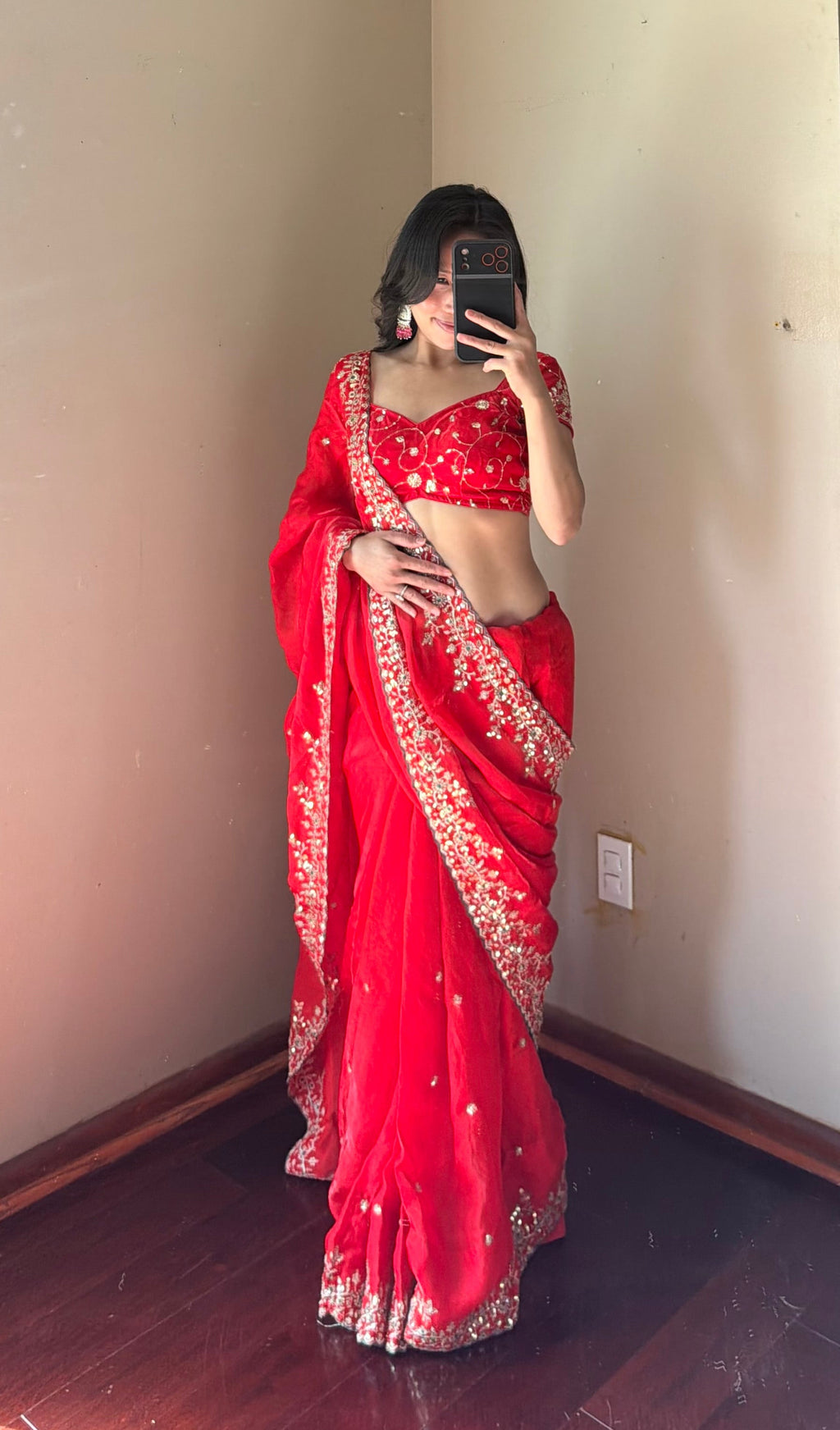 Ready To Wear Embroidery Saree Set