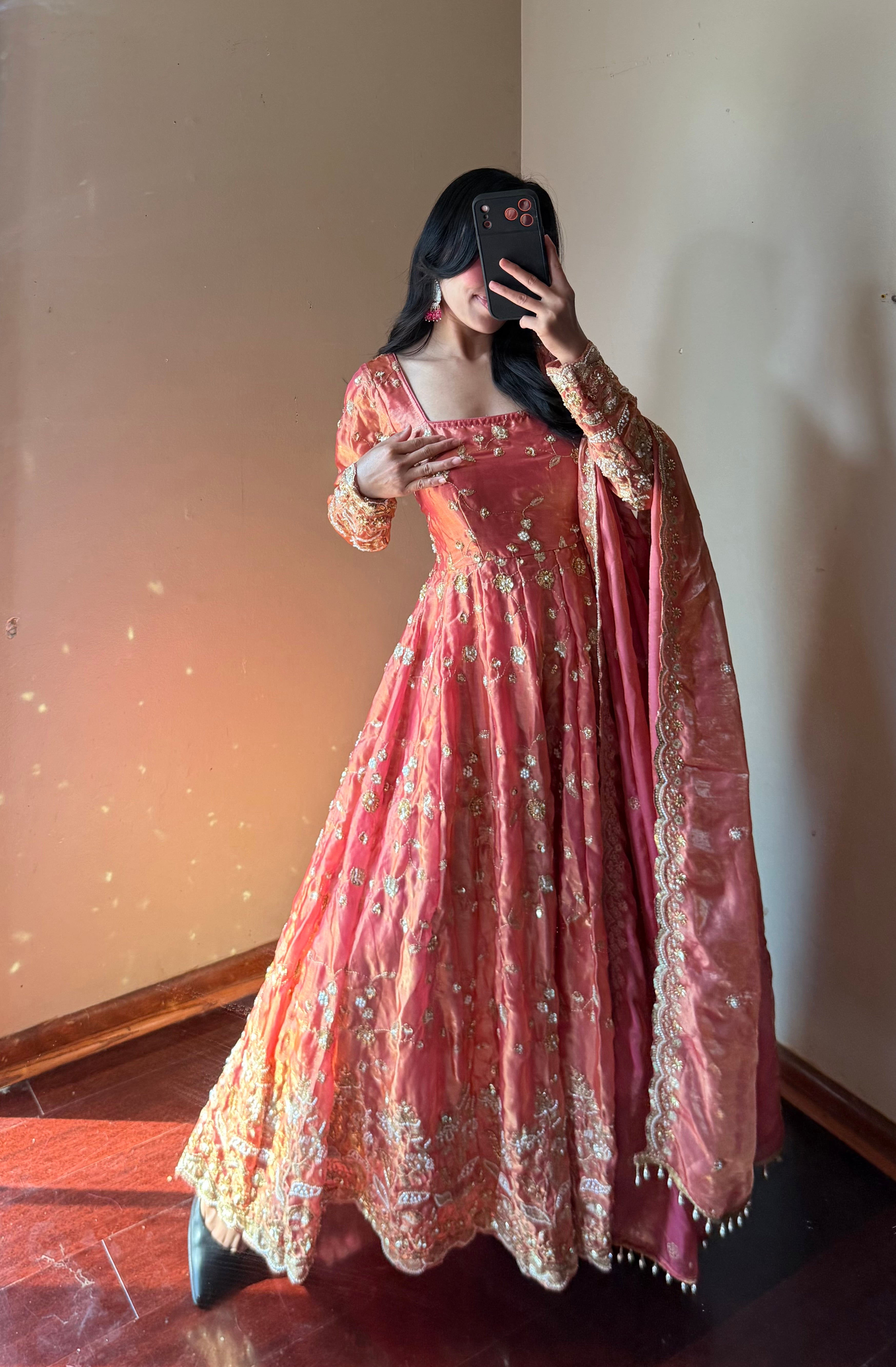 Heavy-worked Anarkali Set
