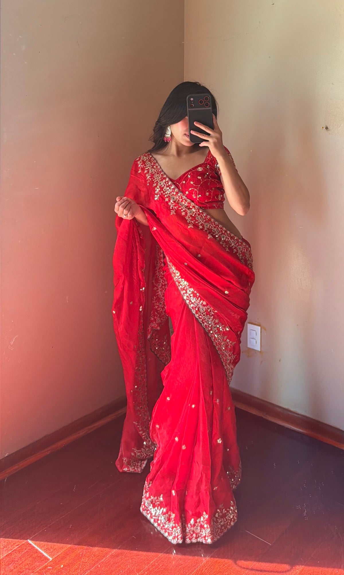 Ready To Wear Embroidery Saree Set