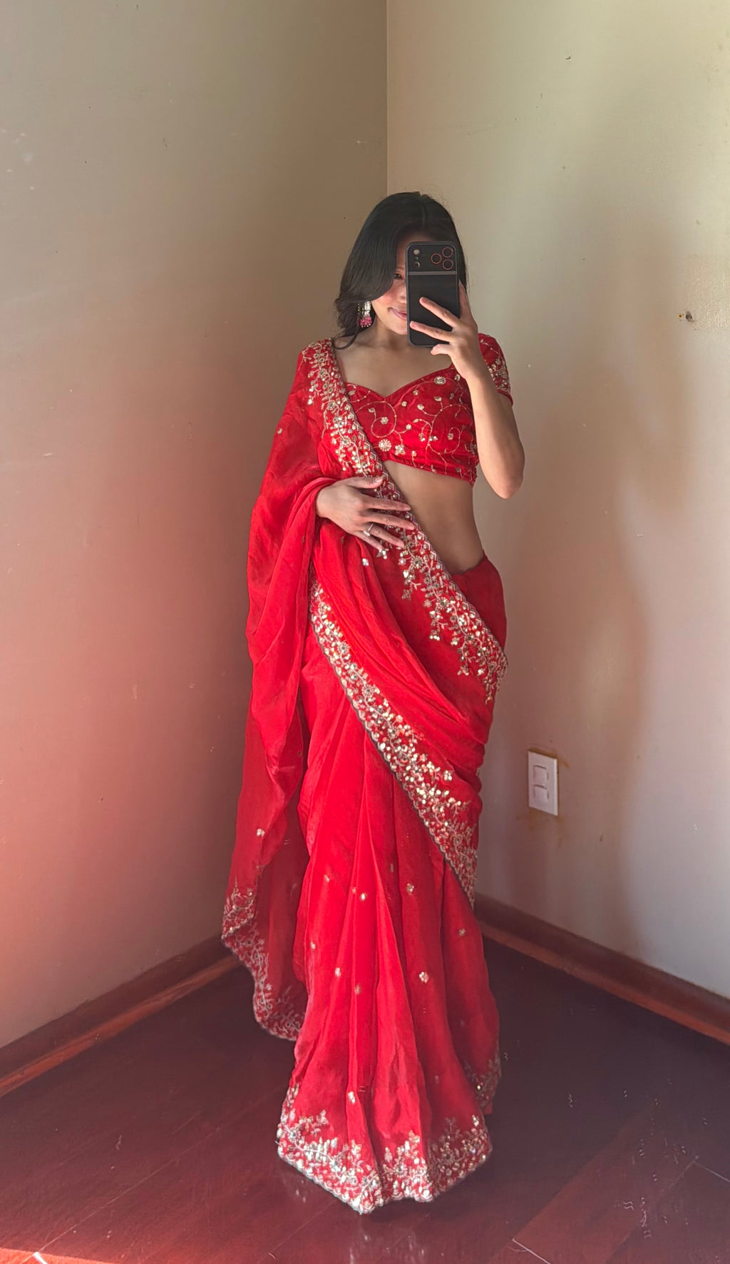 Ready To Wear Embroidery Saree Set