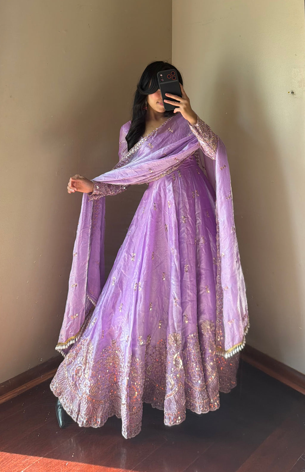 Fendy Silk embroidered Anarkali suit