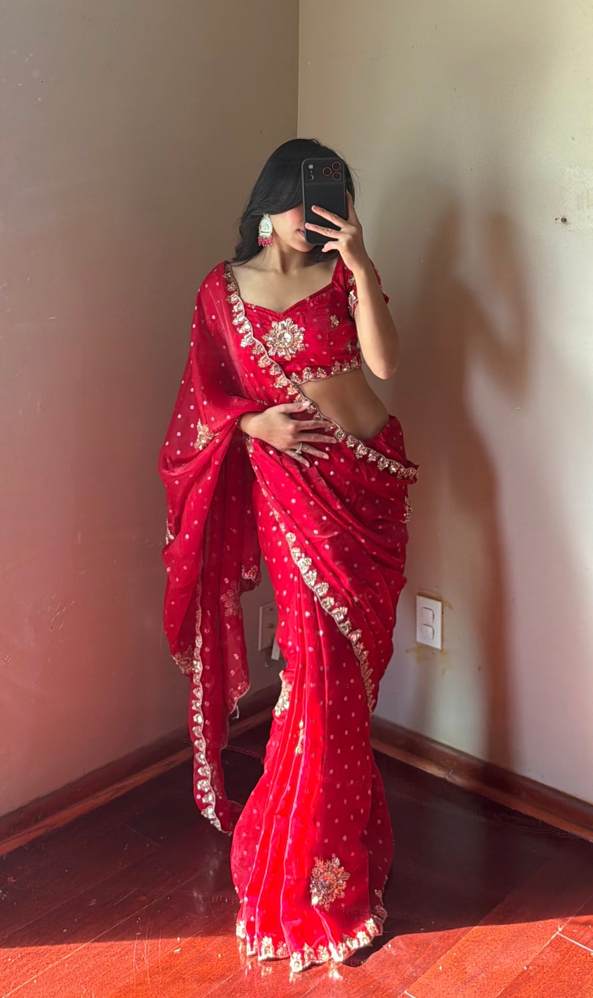 Ready To Wear embroidery Saree set