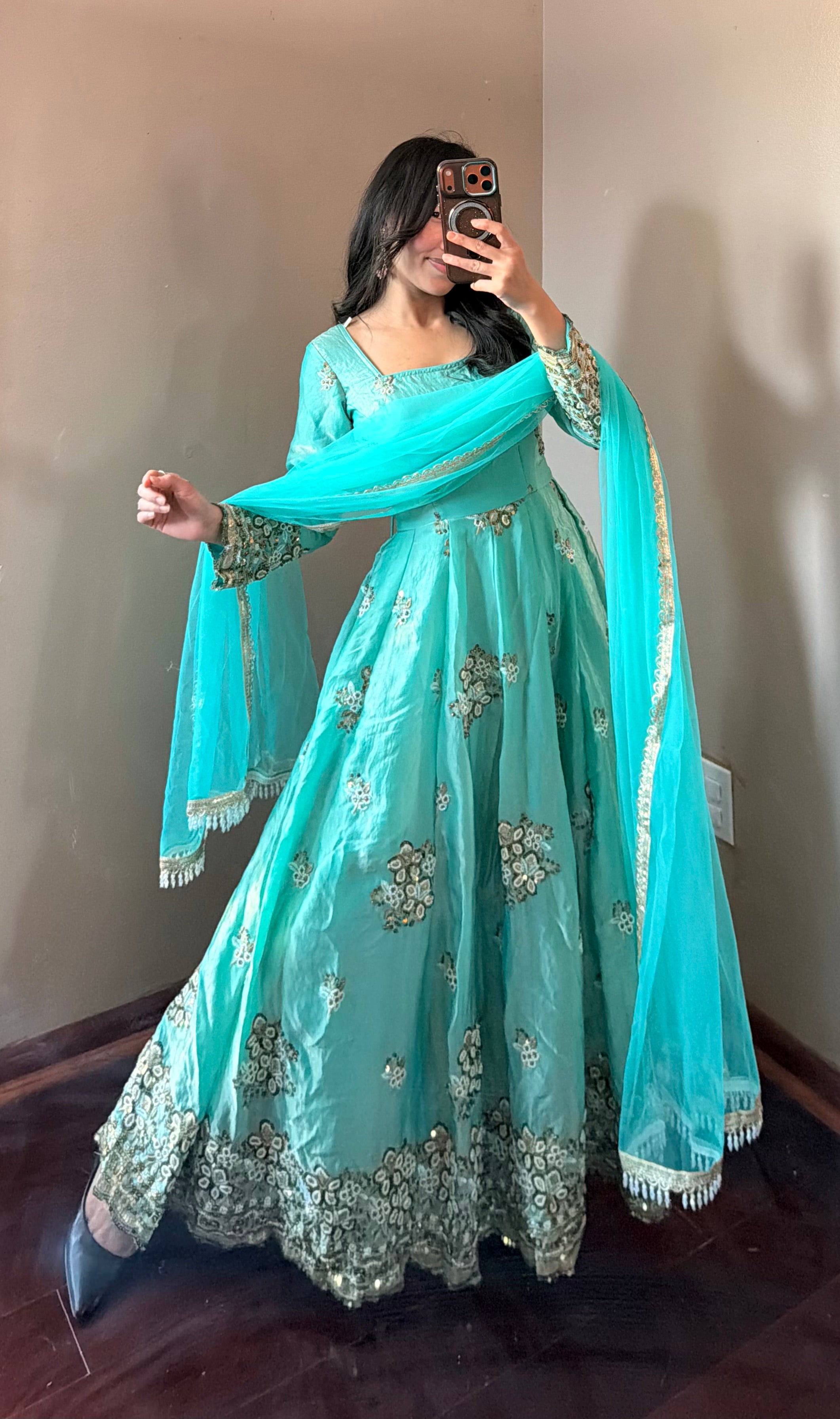 Heavy-worked Anarkali Set