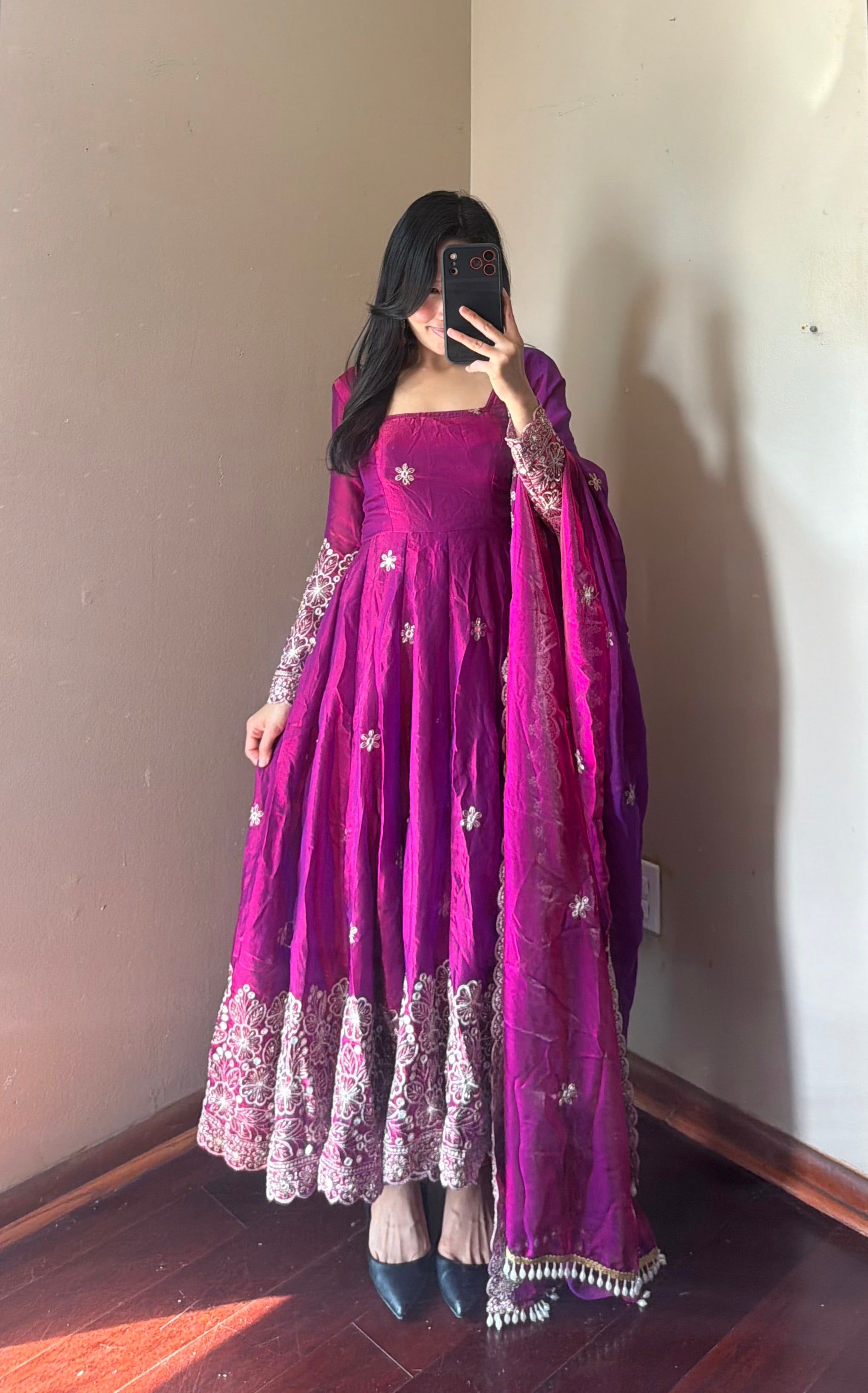 Fendi Silk Anarkali suit