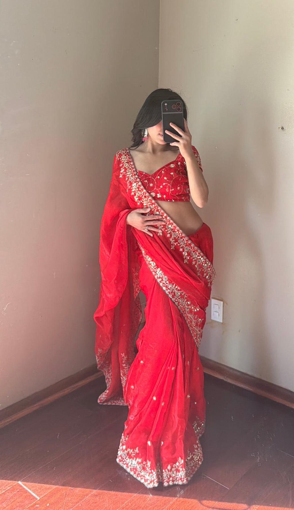 Ready To Wear Embroidery Saree Set