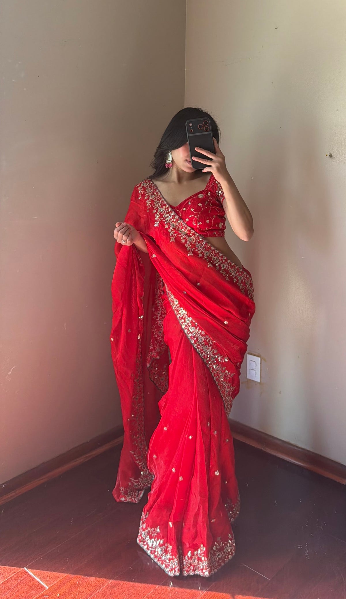 Ready To Wear Embroidery Saree Set