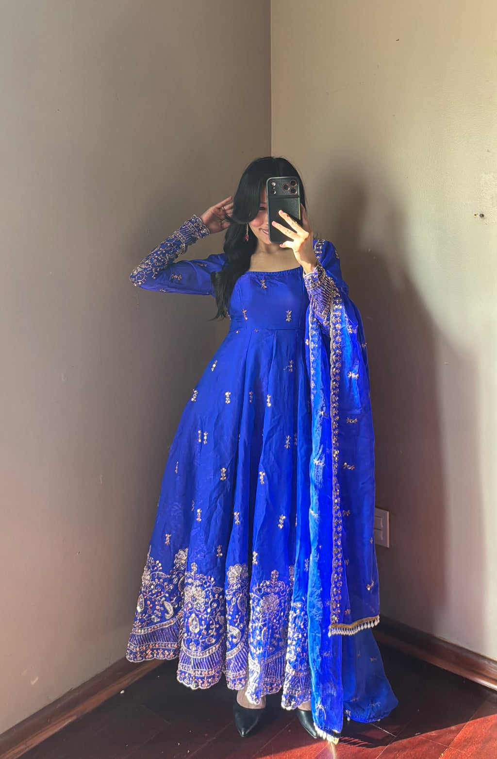 Fendy Silk Embroidered Anarkali Suit