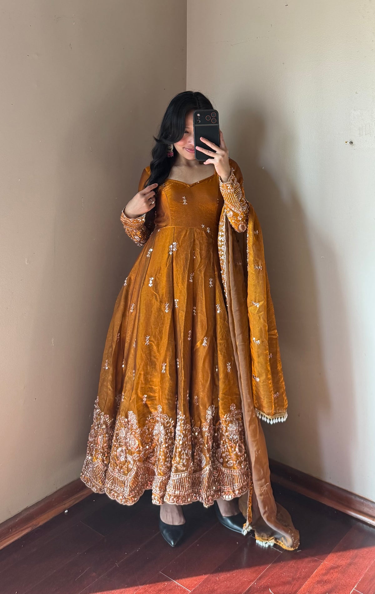 Fendy Silk Embroidered Anarkali Suit