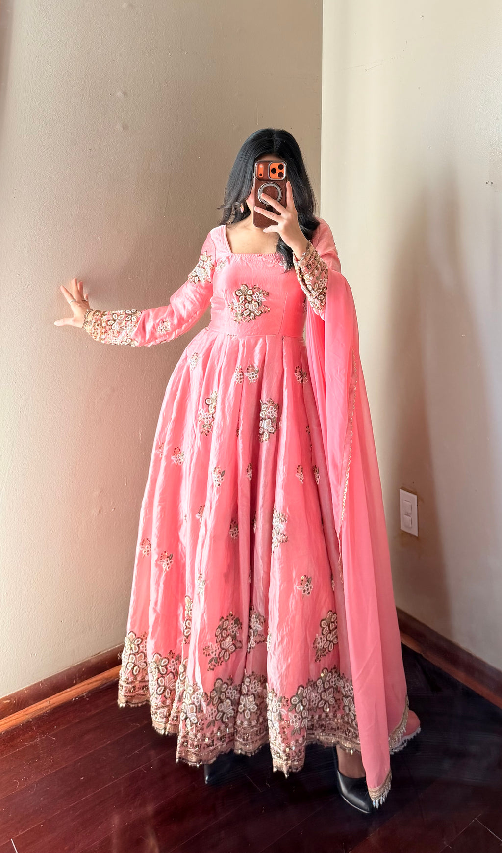 Heavy-worked Anarkali Set