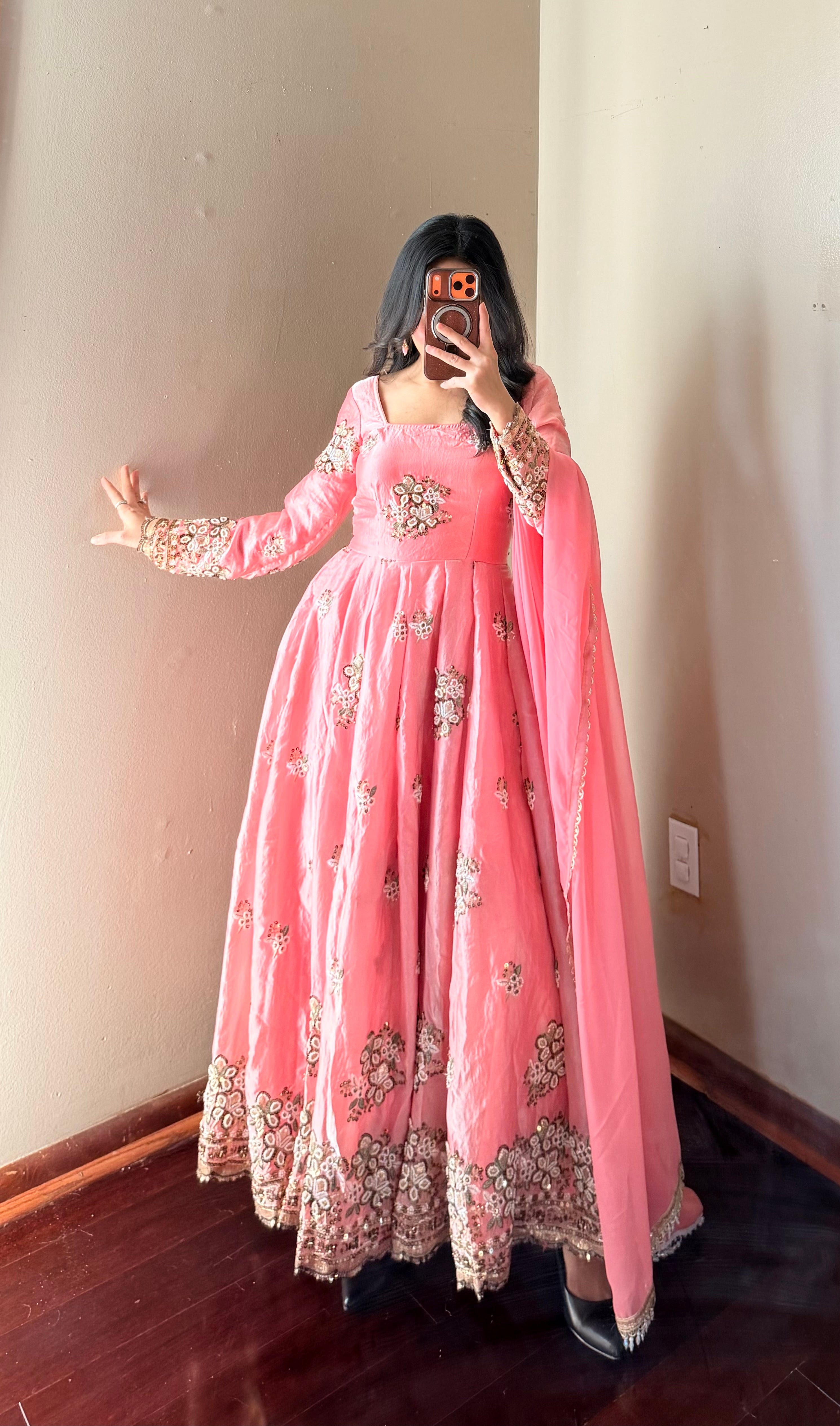 Heavy-worked Anarkali Set