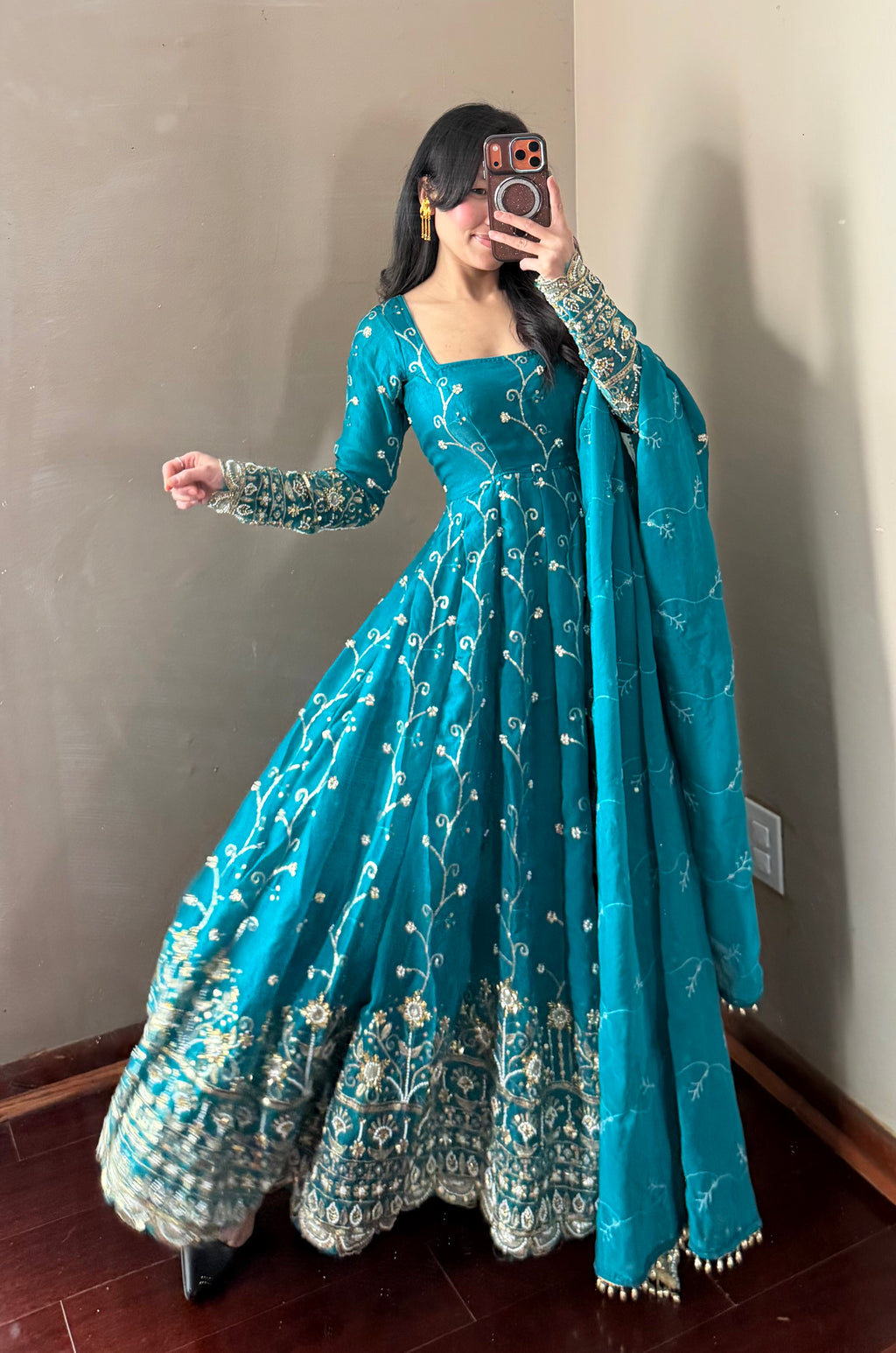 Heavy work Anarkali suit