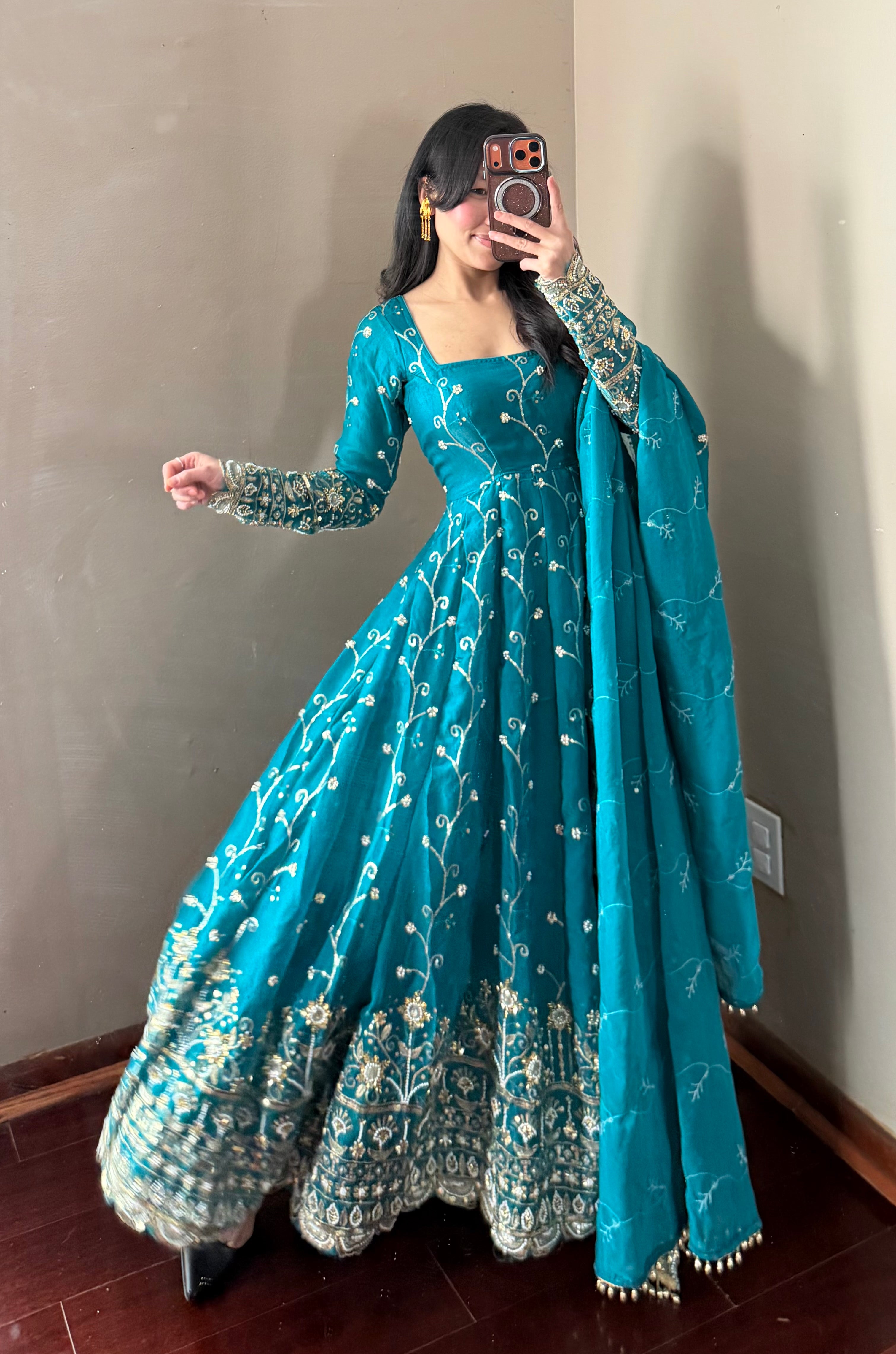 Heavy work Anarkali suit