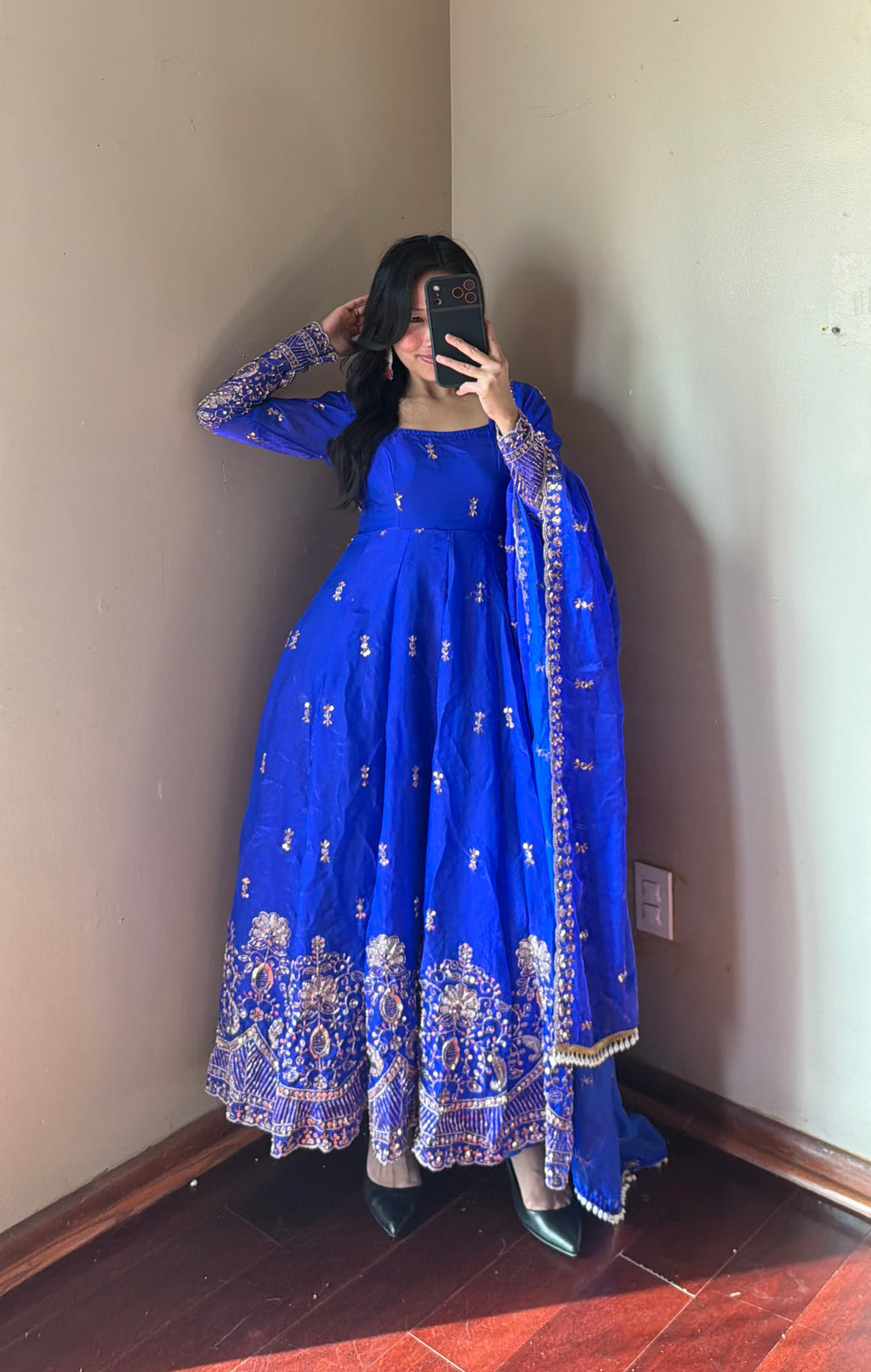 Fendy Silk Embroidered Anarkali Suit