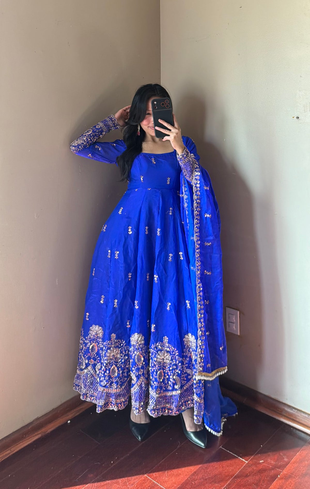 Fendy Silk Embroidered Anarkali Suit