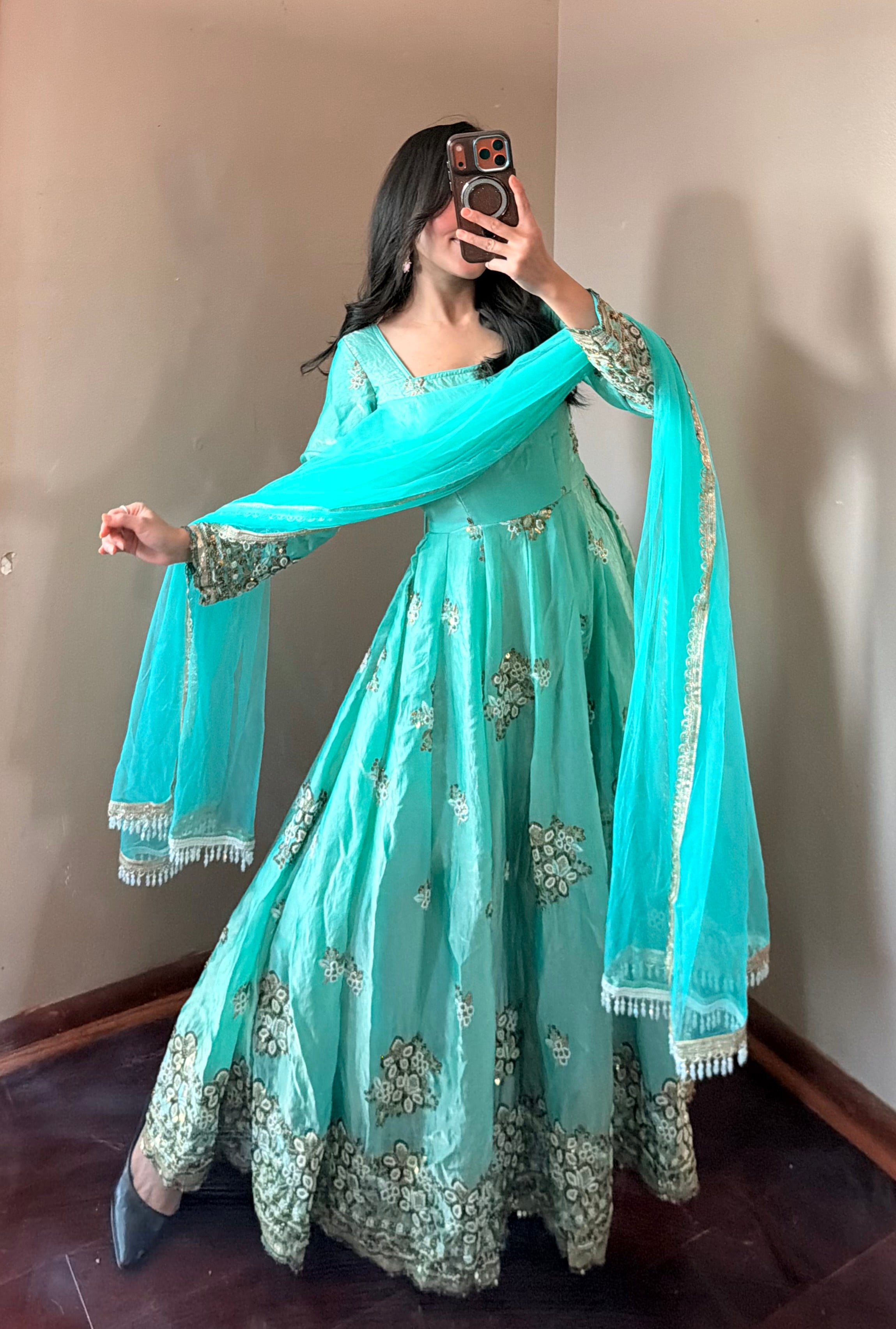 Heavy-worked Anarkali Set