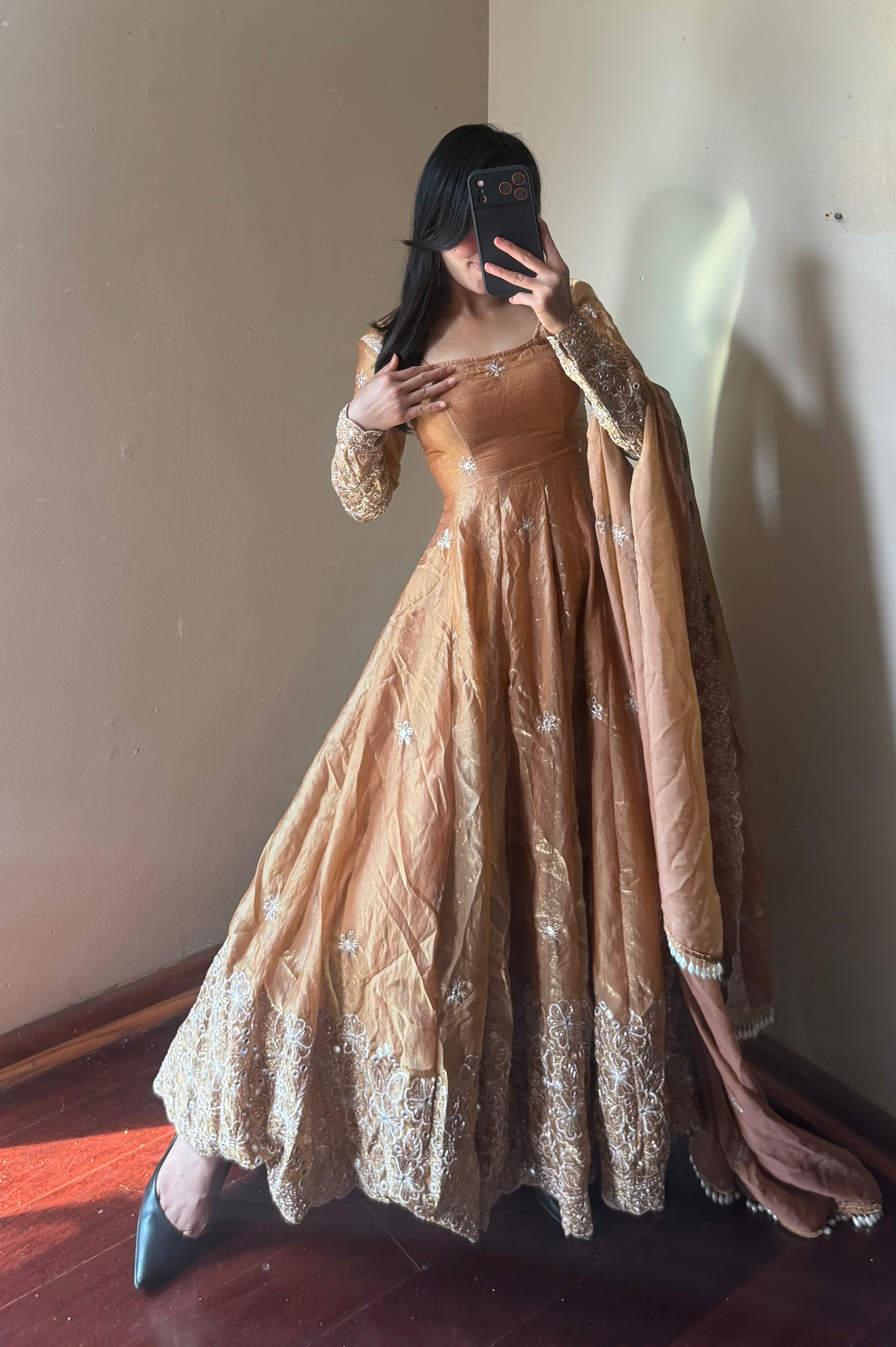 Fendi Silk Anarkali set